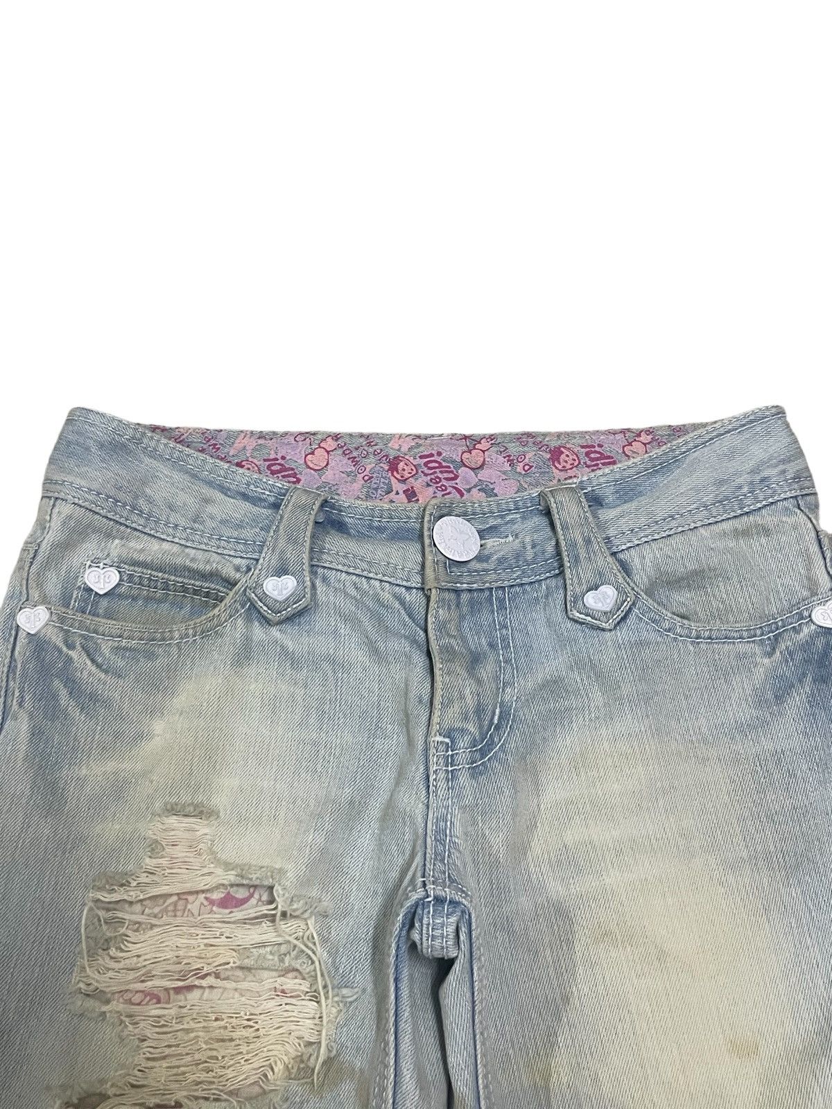 Japanese Brand Vintage Japanese Pink Grunge Womenstyle Ripped Punk Jeans Size 29" - 3 Thumbnail