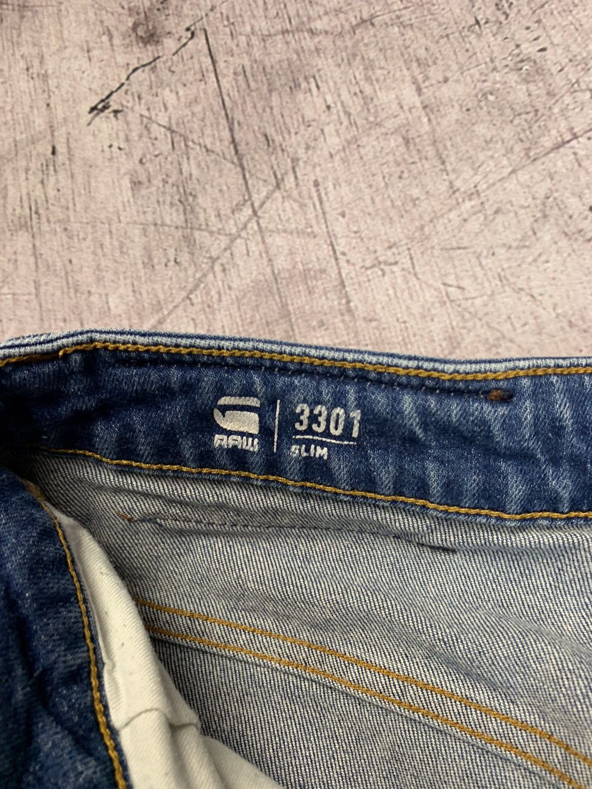 G-Star G Star Raw 3301 Slim Denim Pants Jeans Size US 30 / EU 46 - 8 Thumbnail