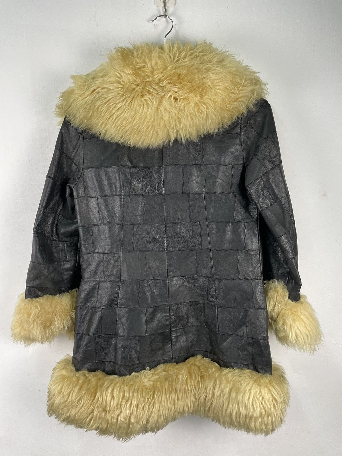 Japanese Brand Vintage Leather Jacket Faux Fur Cardigan Patchwork Size US S / EU 44-46 / 1 - 6 Thumbnail