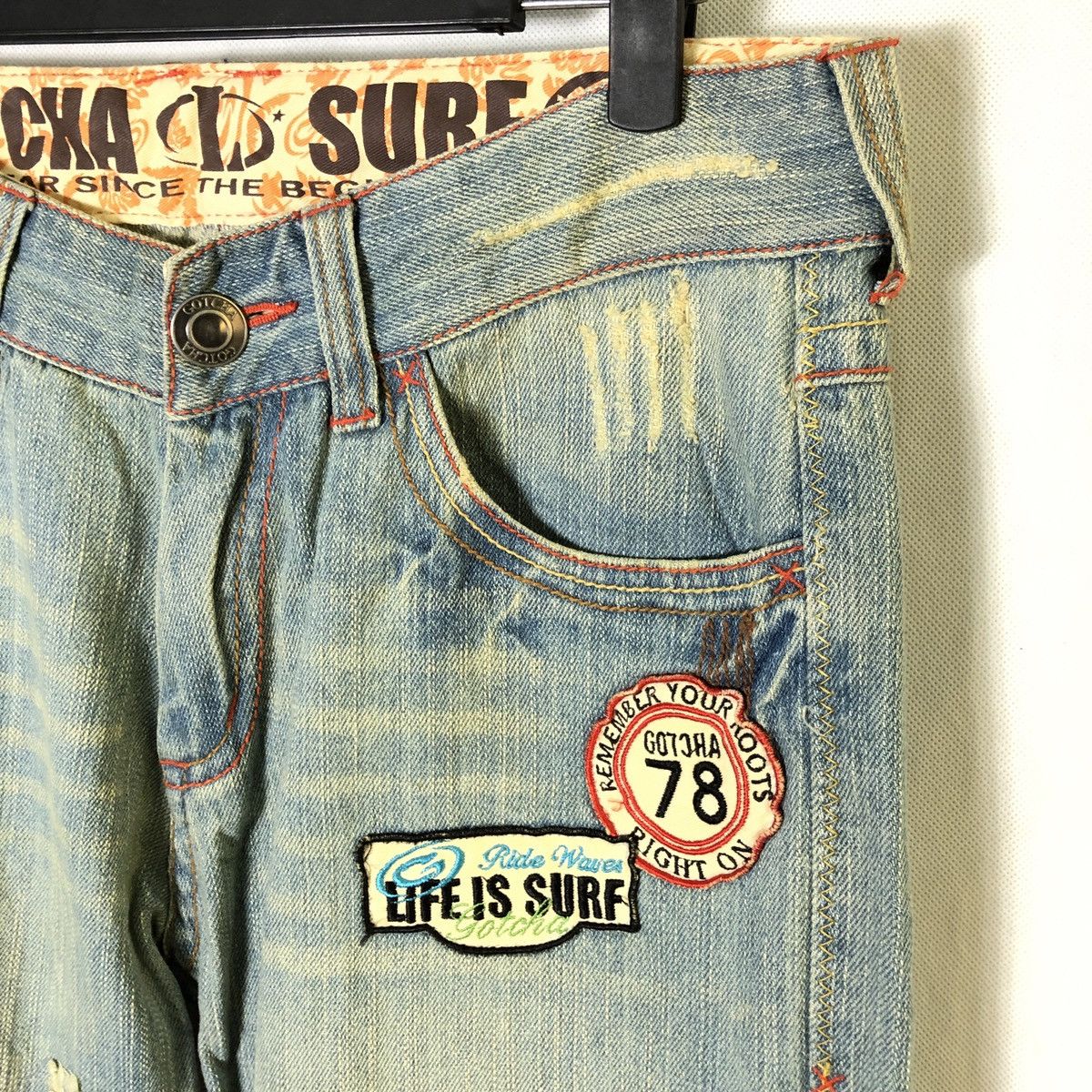 Gotcha Gotcha Surf Style Distressed Patchwork Rebuild Jeans Size US 32 / EU 48 - 7 Thumbnail