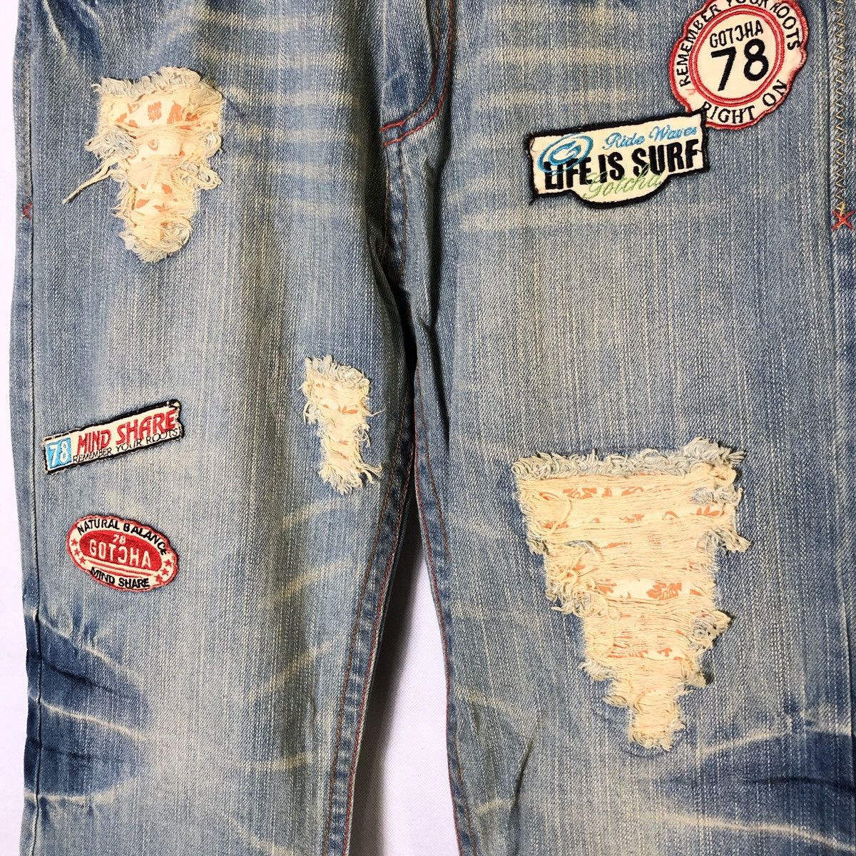 Gotcha Gotcha Surf Style Distressed Patchwork Rebuild Jeans Size US 32 / EU 48 - 5 Thumbnail