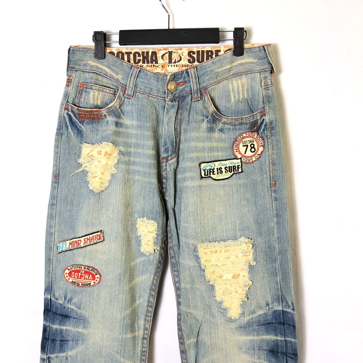 Gotcha Gotcha Surf Style Distressed Patchwork Rebuild Jeans Size US 32 / EU 48 - 3 Thumbnail