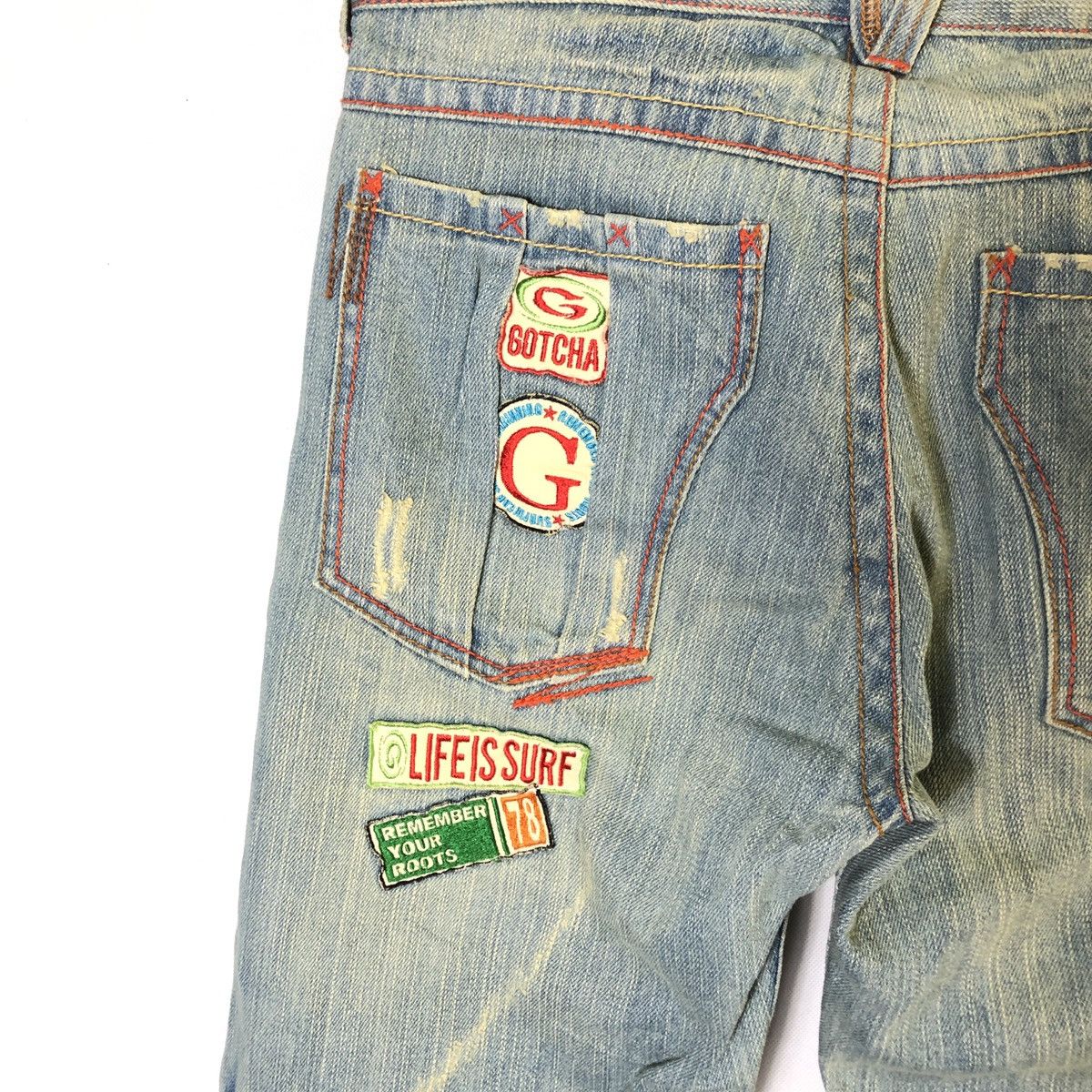 Gotcha Gotcha Surf Style Distressed Patchwork Rebuild Jeans Size US 32 / EU 48 - 10 Thumbnail
