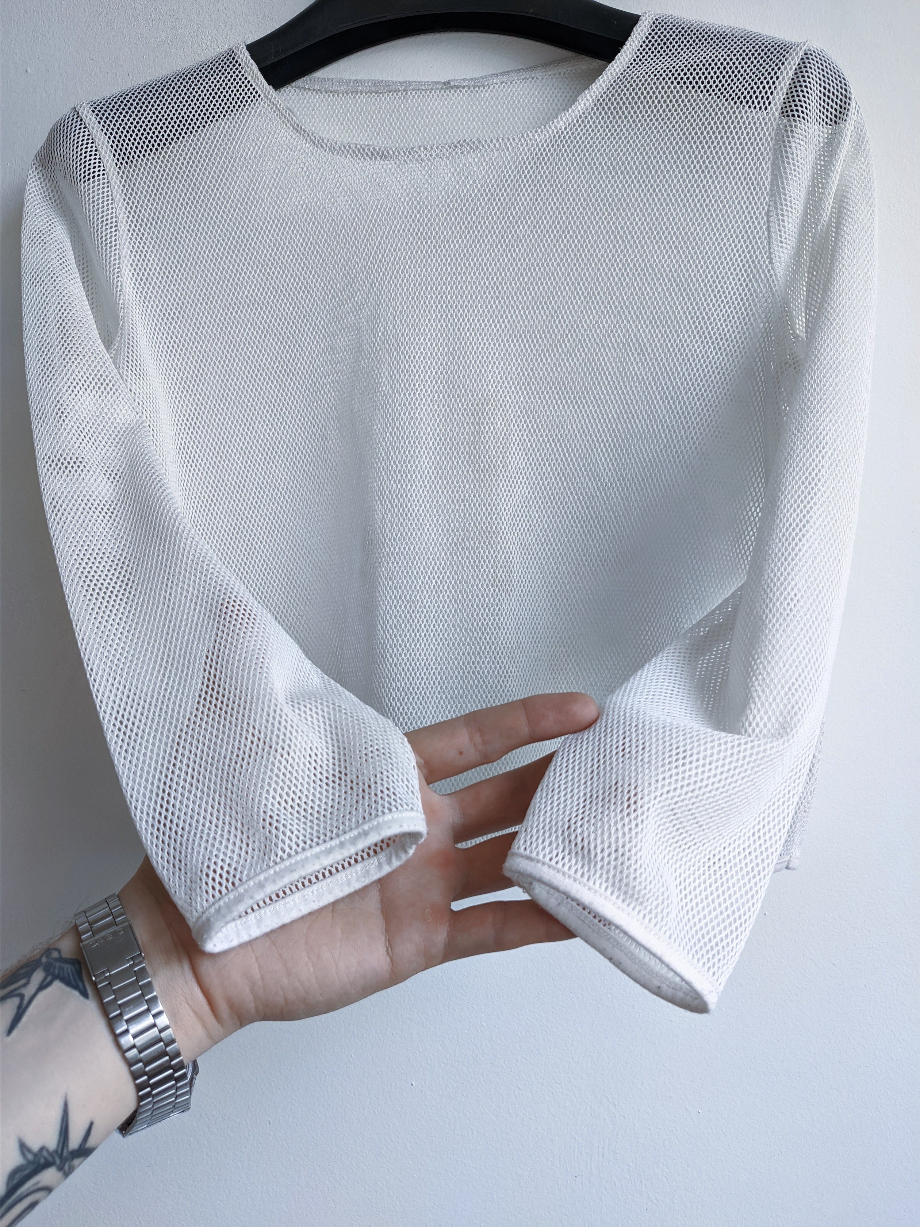 Japanese Brand Avant garde Mesh long sleeve y2k white Size M / US 6-8 / IT 42-44 - 6 Thumbnail