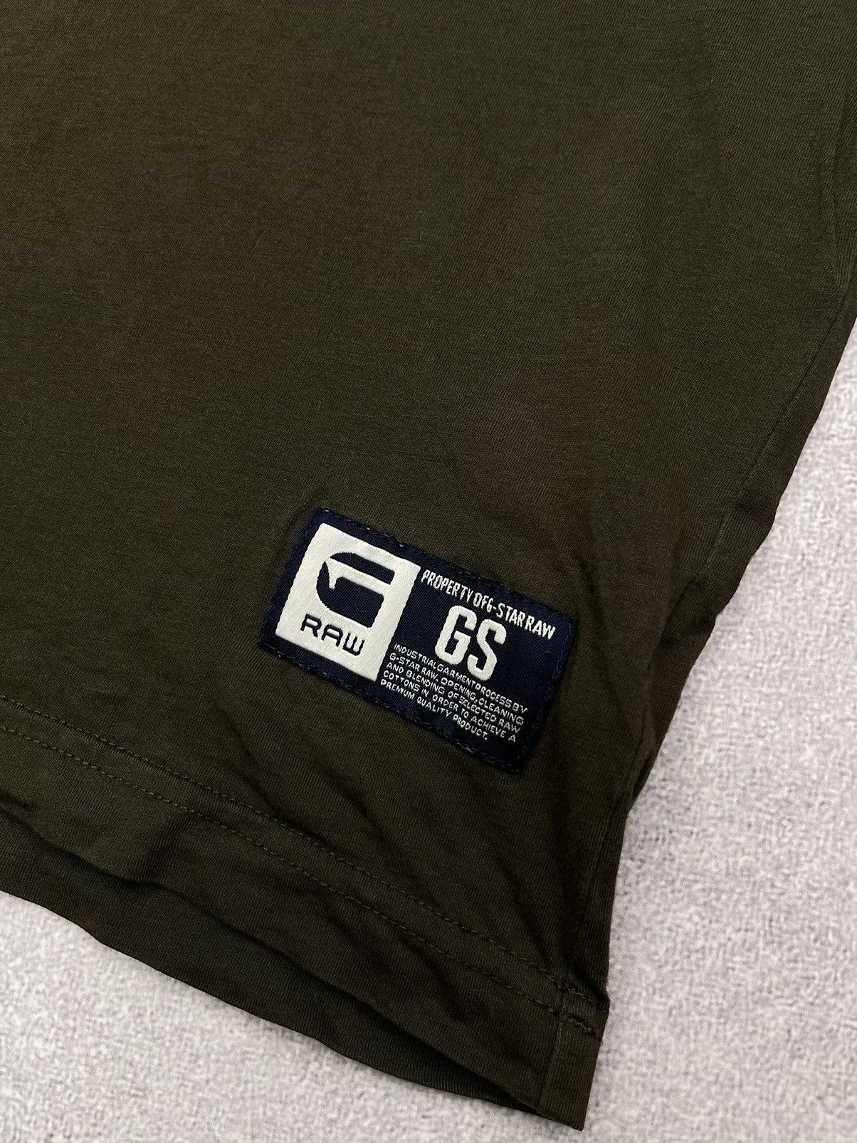 G-Star Mens G-Star Raw Strummer T Shirt Big Logo Khaki Size US M / EU 48-50 / 2 - 8 Thumbnail