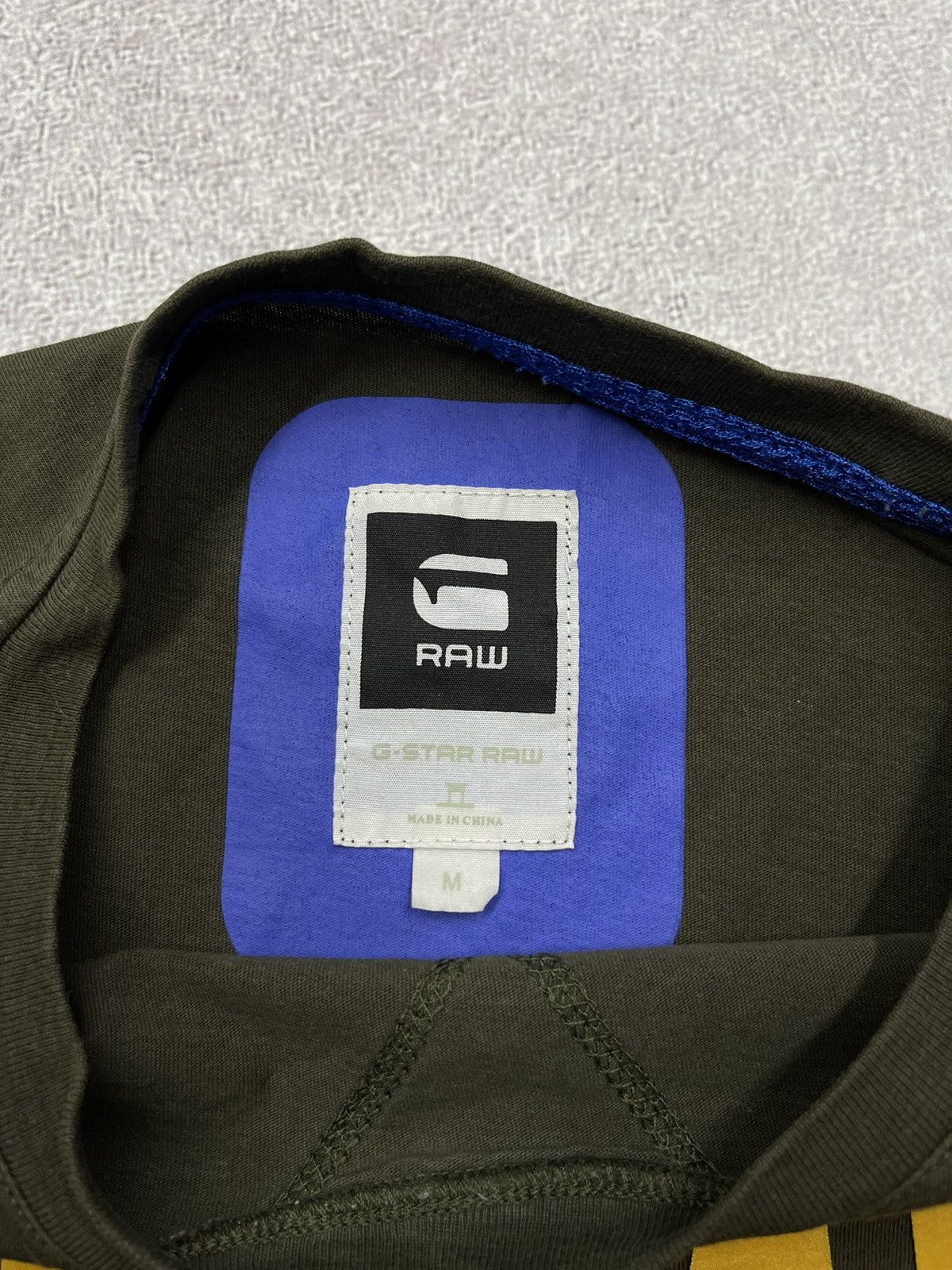 G-Star Mens G-Star Raw Strummer T Shirt Big Logo Khaki Size US M / EU 48-50 / 2 - 9 Thumbnail