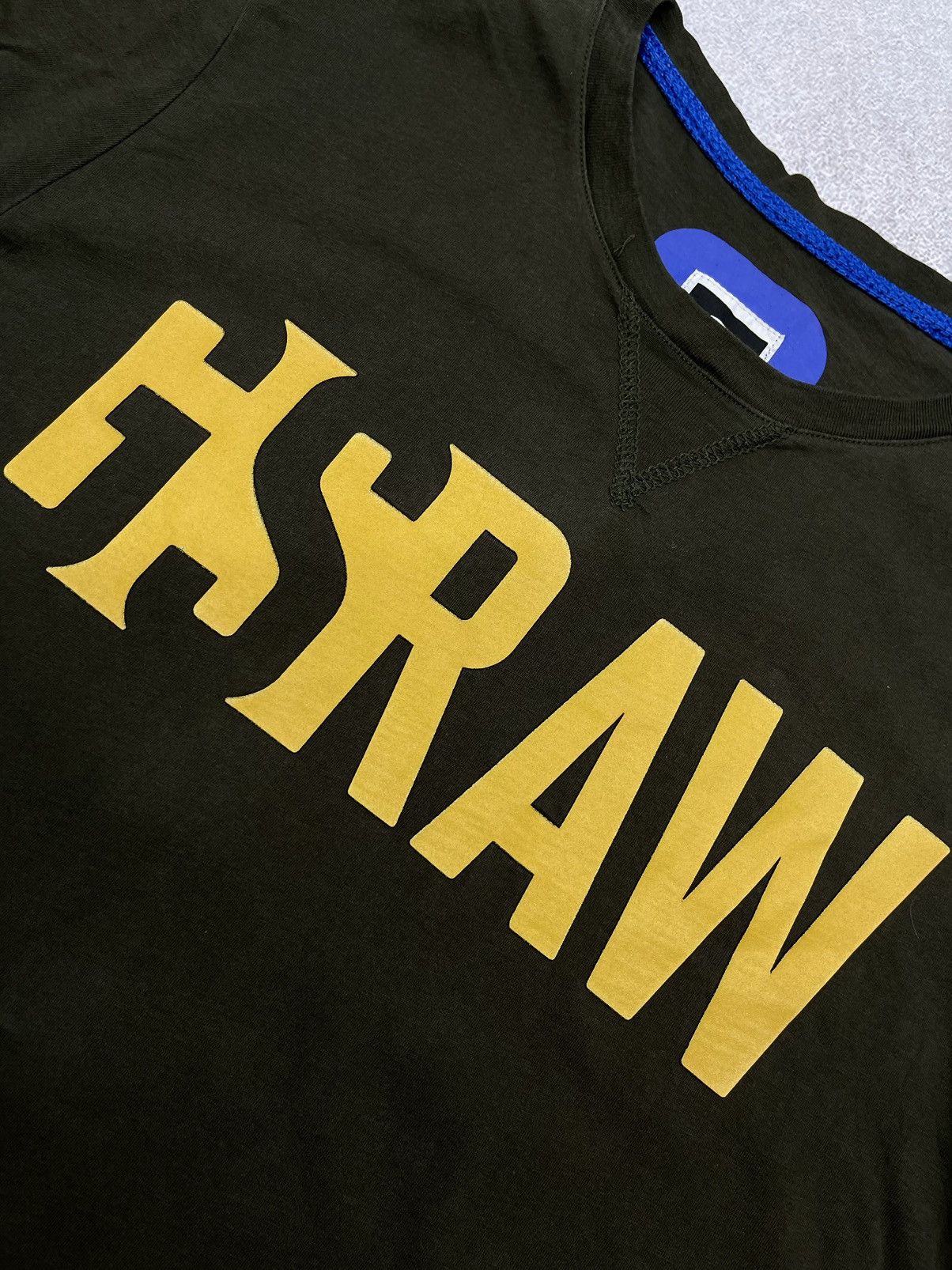 G-Star Mens G-Star Raw Strummer T Shirt Big Logo Khaki Size US M / EU 48-50 / 2 - 5 Thumbnail