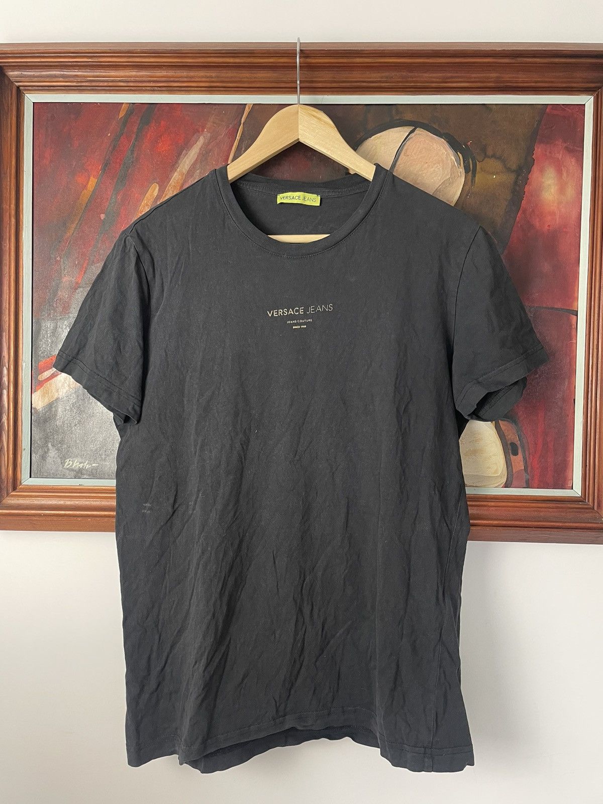Versace Jeans Couture Versace Jeans Couture Center Logo Black Basic Tee Luxury Size US M / EU 48-50 / 2 - 1 Thumbnail