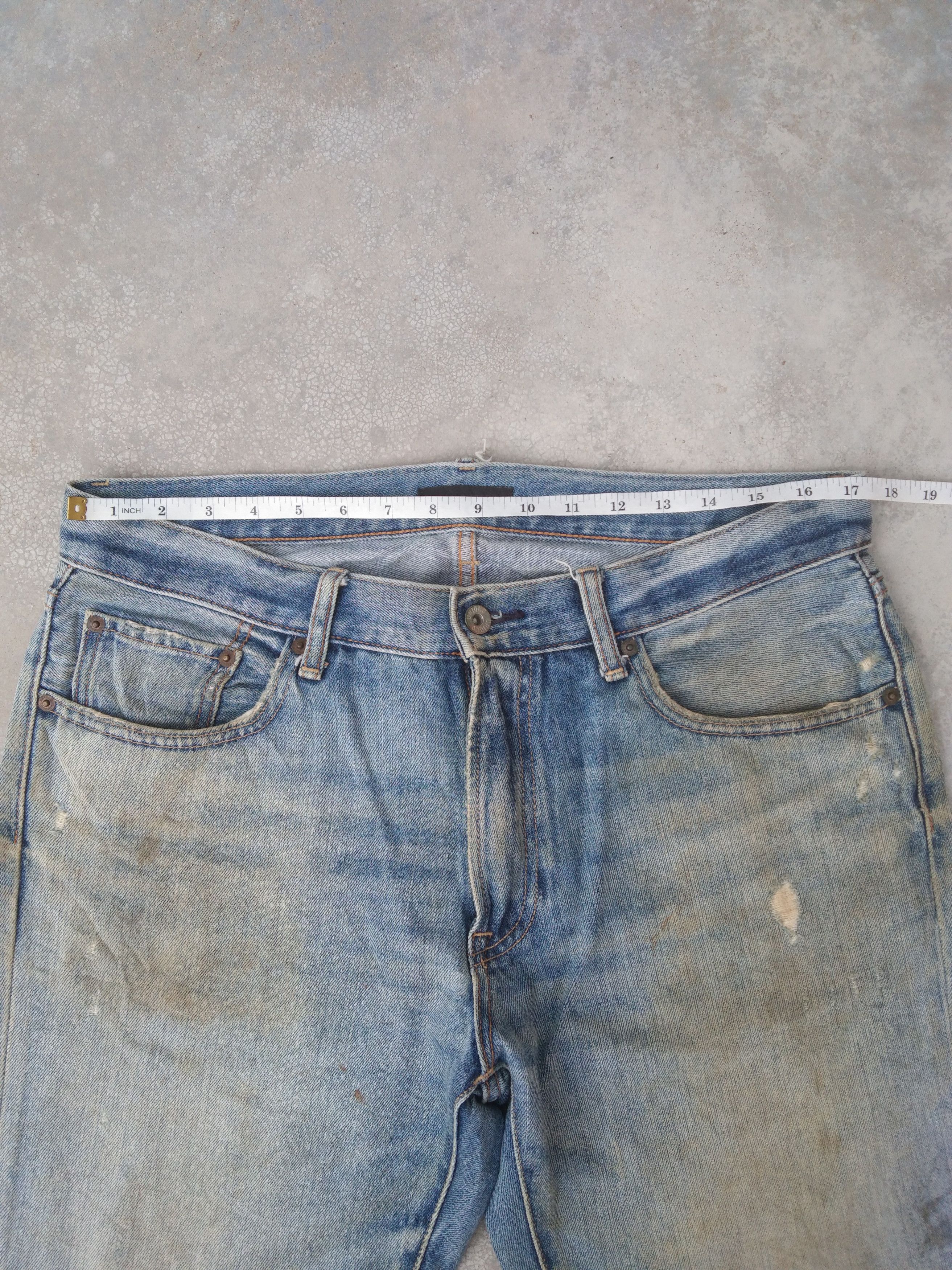 Japanese Brand Vintage Japanese Uniqlo x Kaihara Distressed Jeans 34x30 Size US 34 / EU 50 - 4 Thumbnail