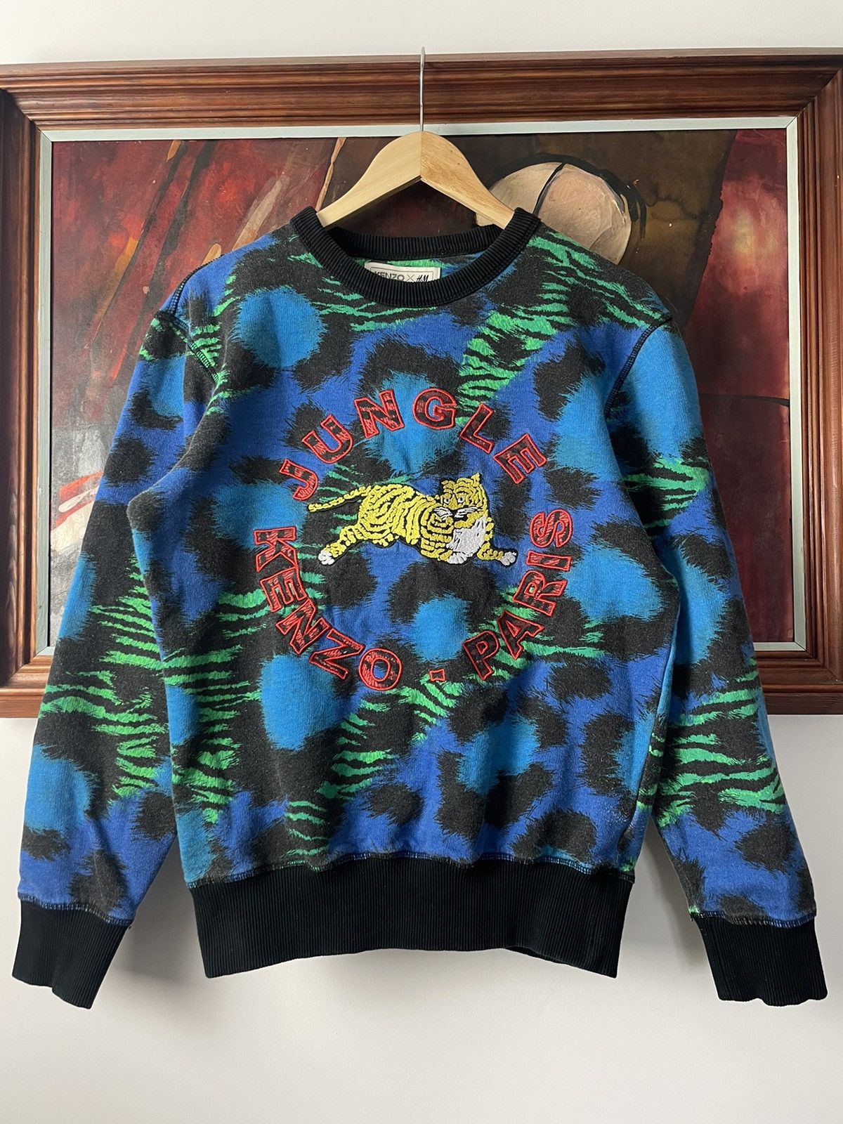 Designer H M Kenzo Kenzo Paris x H M Jungle Tiger Embroidered Crewneck Grailed