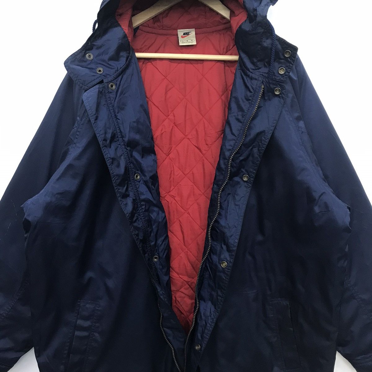 Nike × Vintage Rare!! Vintage Nike Big Swoosh Embroidered Heavy Jacket Size US L / EU 52-54 / 3 - 11 Thumbnail