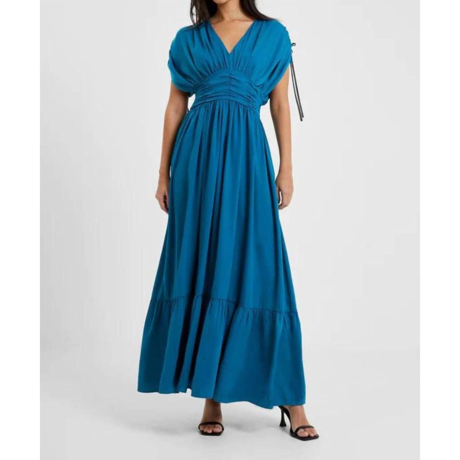 French Connection Audrey Satin Maxi Dress In Ocean Depths | Grailed