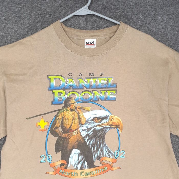 Vintage Vintage 2002 Boy Scout Camp Daniel Boone Shirt Large beige