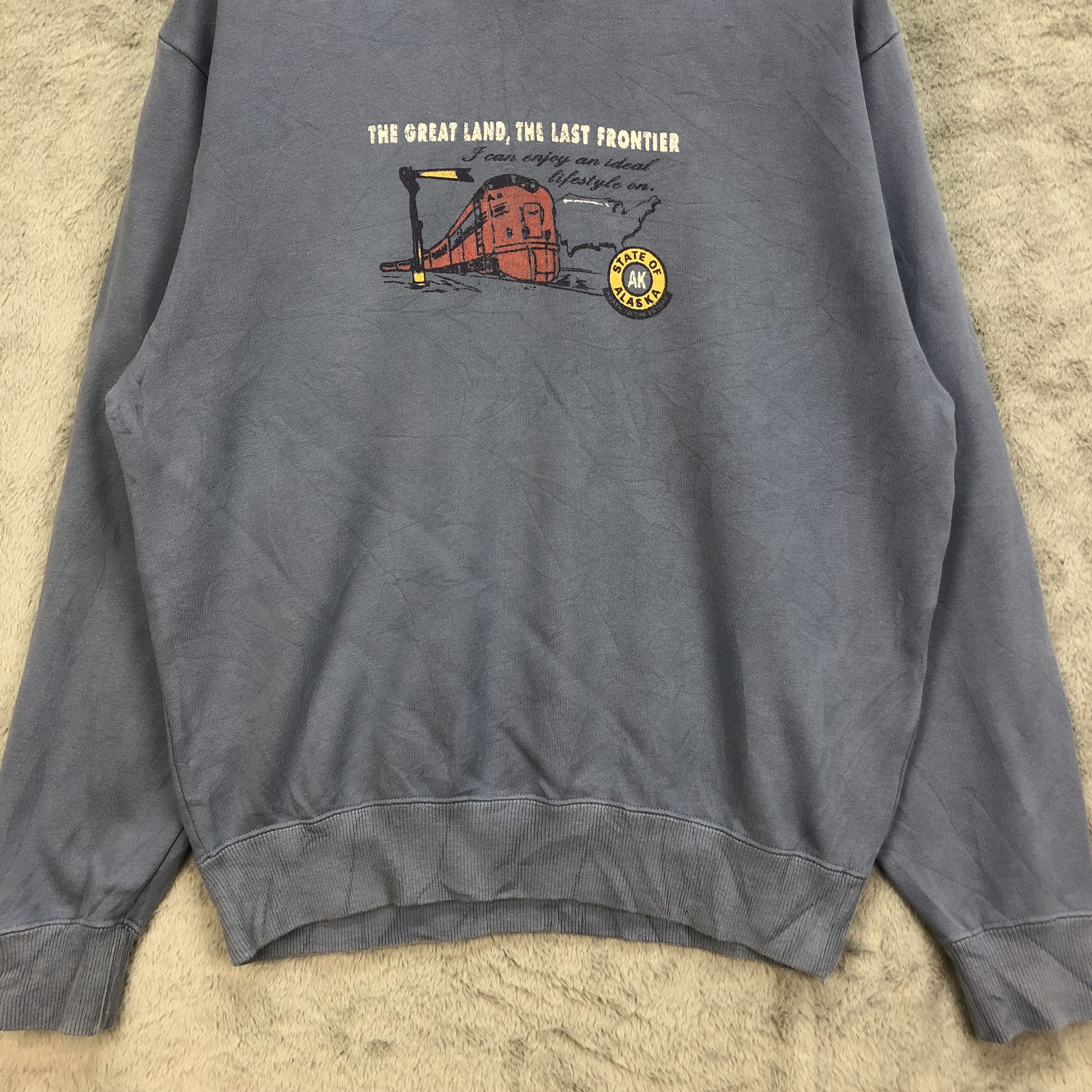 Uniqlo 90's STATES OF ALASKA Train Graphic Sweatshirts #5122-175 Size US M / EU 48-50 / 2 - 4 Thumbnail
