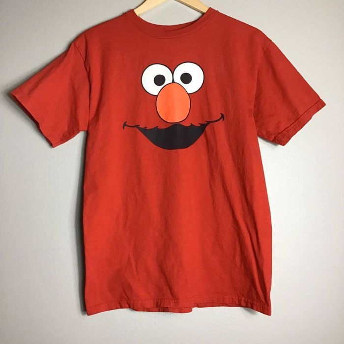 Streetwear Sesame Street Elmo All Over Big Print AOP Red M T Shirt ...