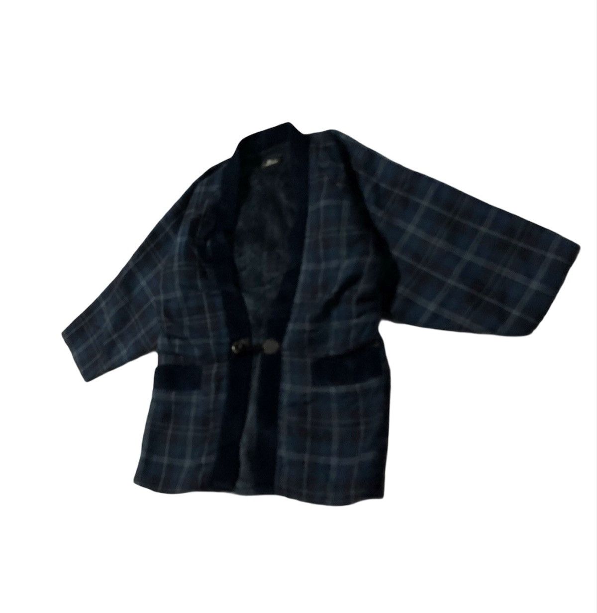 Japanese Brand 🔥Japanese Traditional Soft Fleece Inside Check Kimono Size US L / EU 52-54 / 3 - 3 Thumbnail