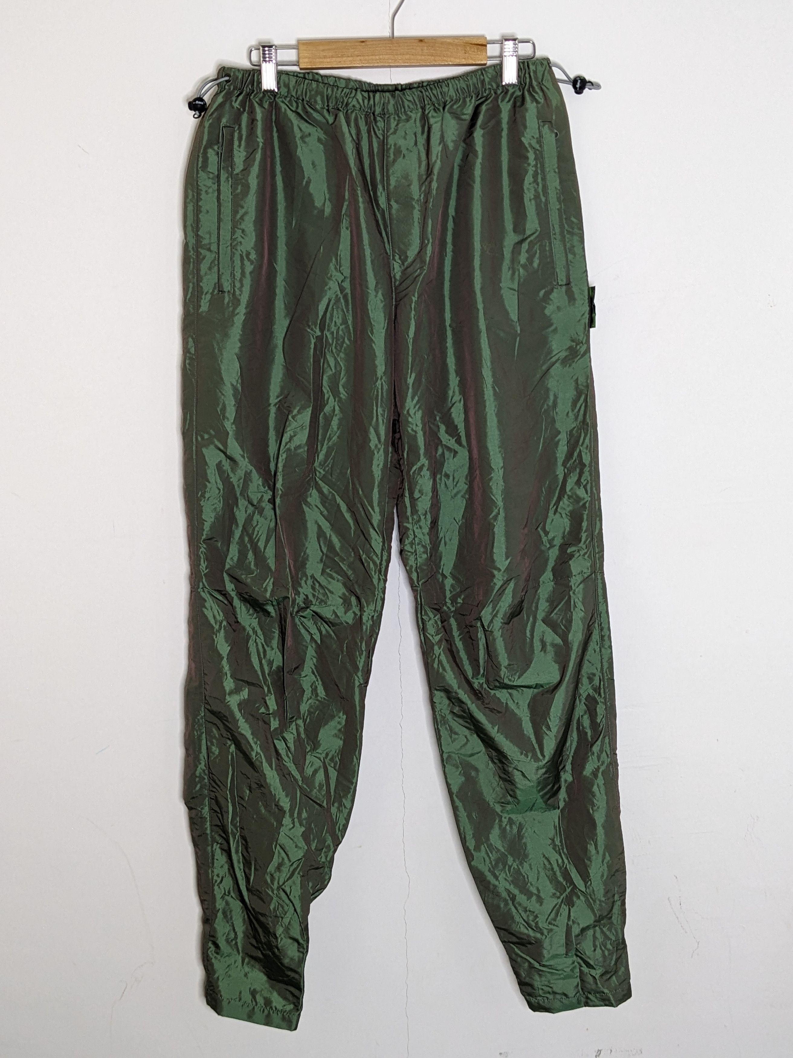Japanese Brand Swagger Japan Mens Metallic Green Casual Track Pants