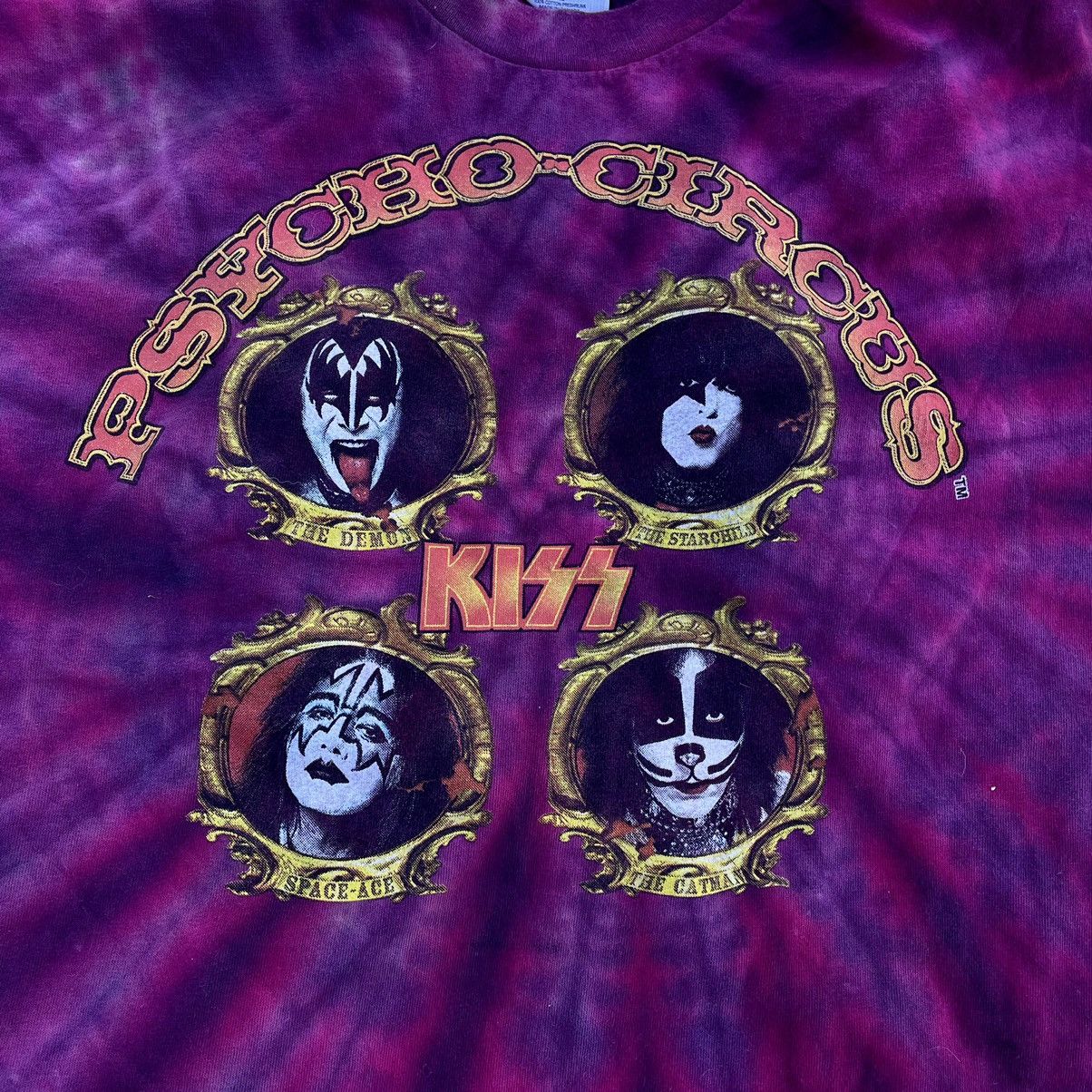 Vintage Vintage 90s Tie Dye Kiss Band Graphic Tee Rave Streetwear L Size US L / EU 52-54 / 3 - 4 Thumbnail