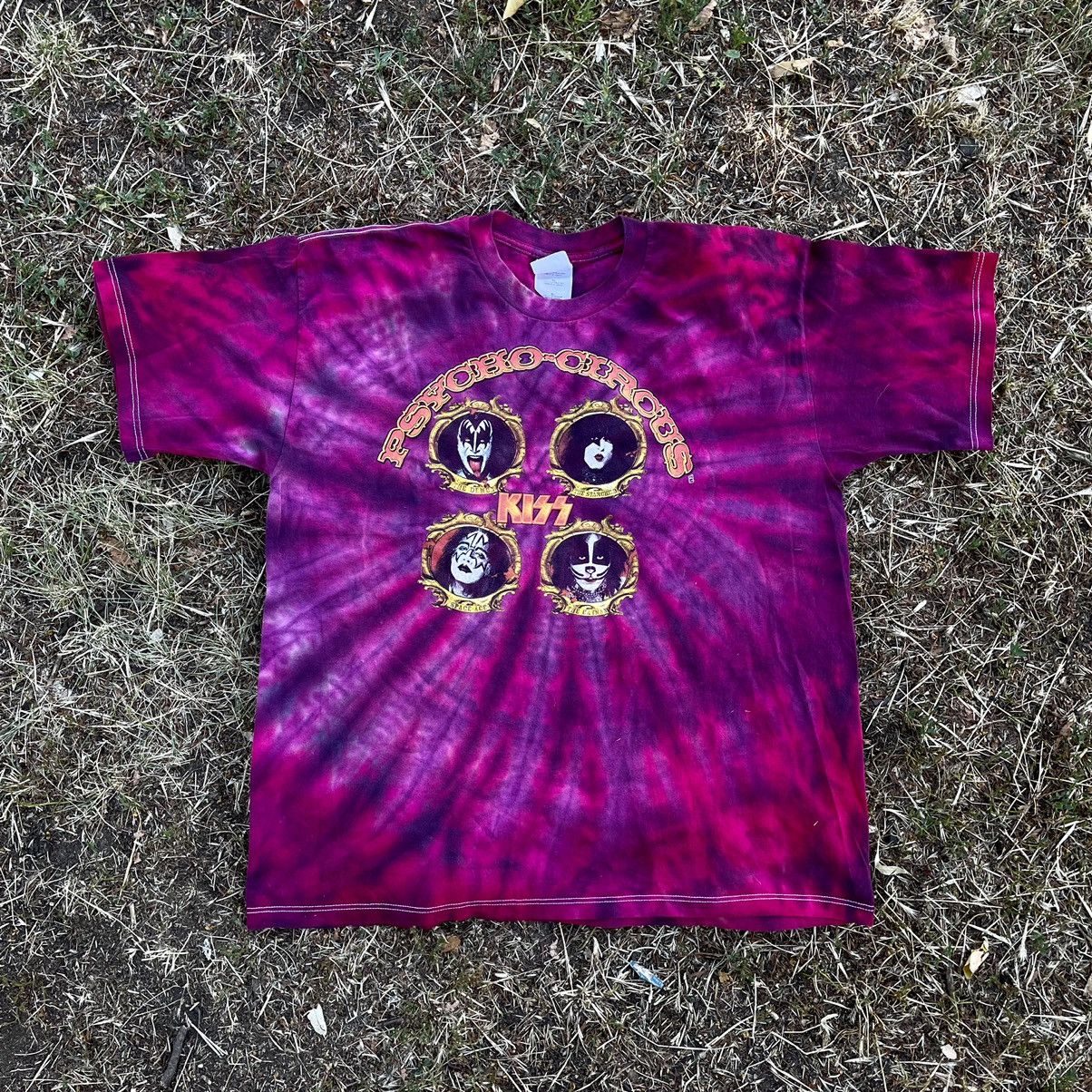 Vintage Vintage 90s Tie Dye Kiss Band Graphic Tee Rave Streetwear L Size US L / EU 52-54 / 3 - 1 Thumbnail
