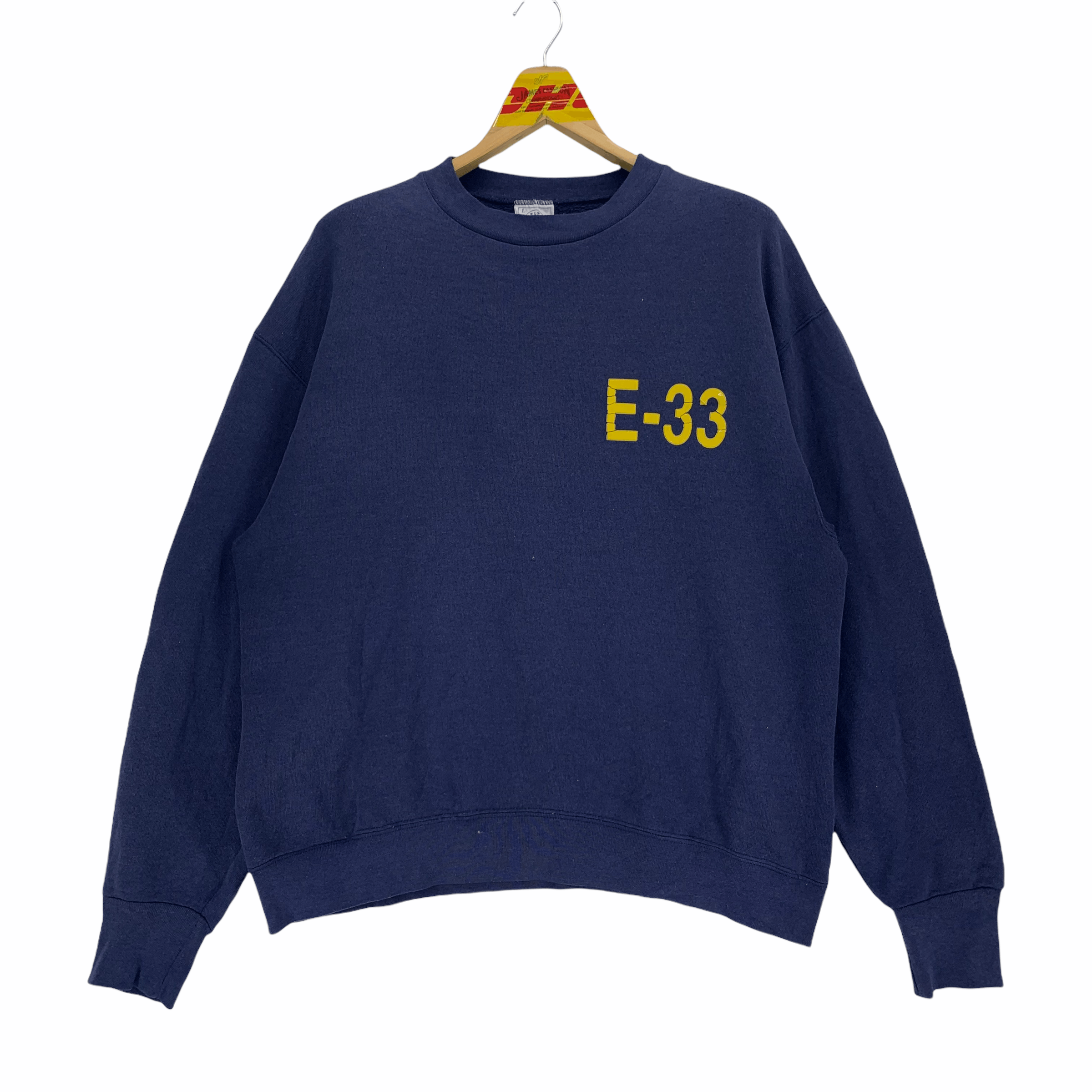 image of Vintage Delta Fifty Fifty Made In Usa Sweatshirt 3185-39 in Navy Blue, Men's (Size Large)