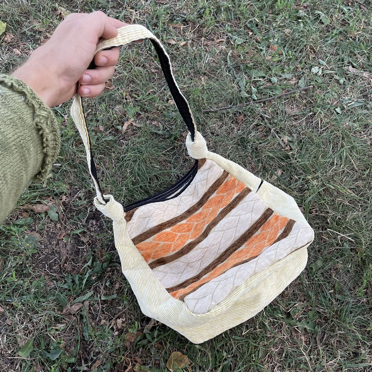 Vintage Vintage Y2K Quilted Striped Corduroy Tote Bag Cream Faded OS Size ONE SIZE - 6 Thumbnail