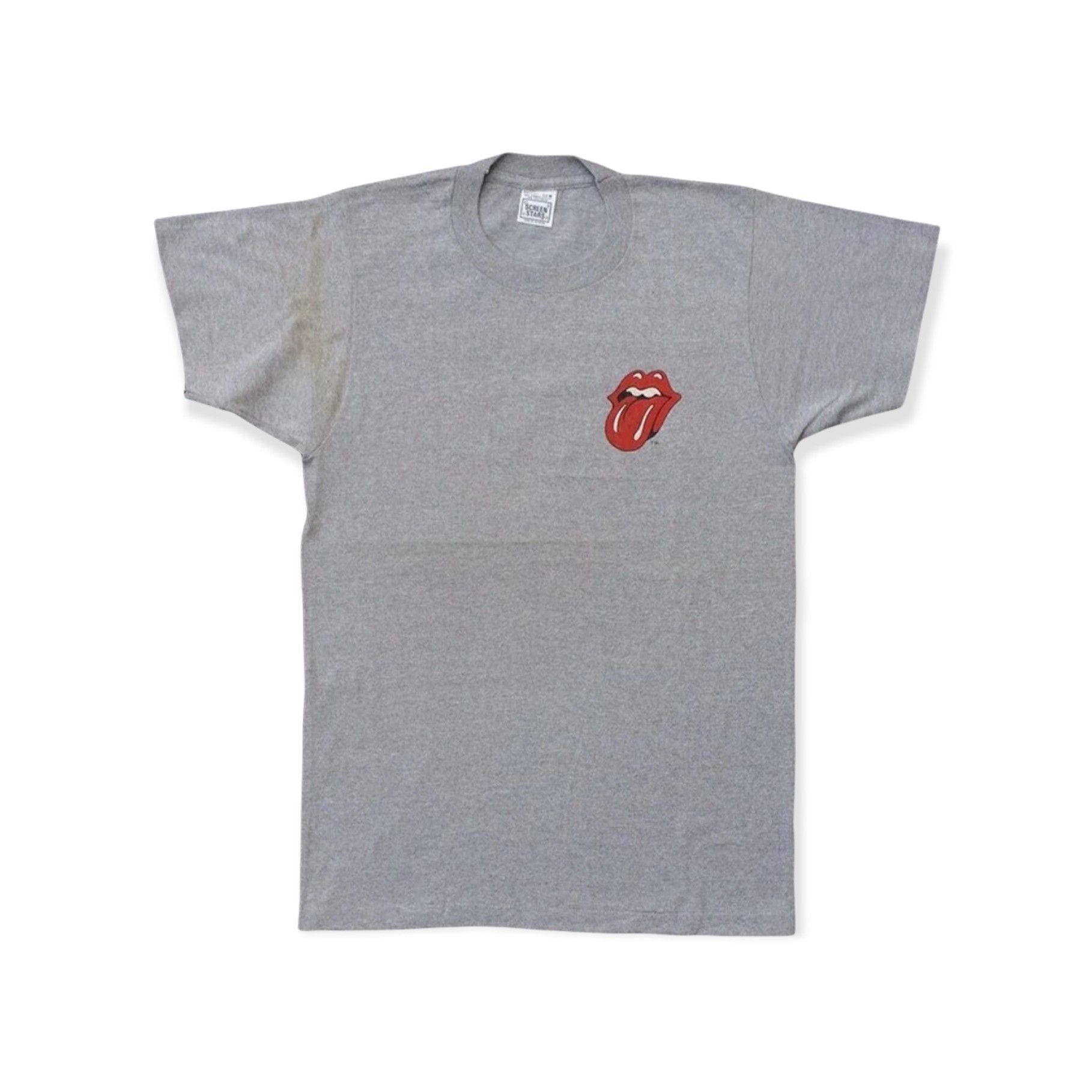 image of Band Tees x The Rolling Stones Vintage 80's The Rolling Stones Tour Tee in Grey, Men's (Size Medium