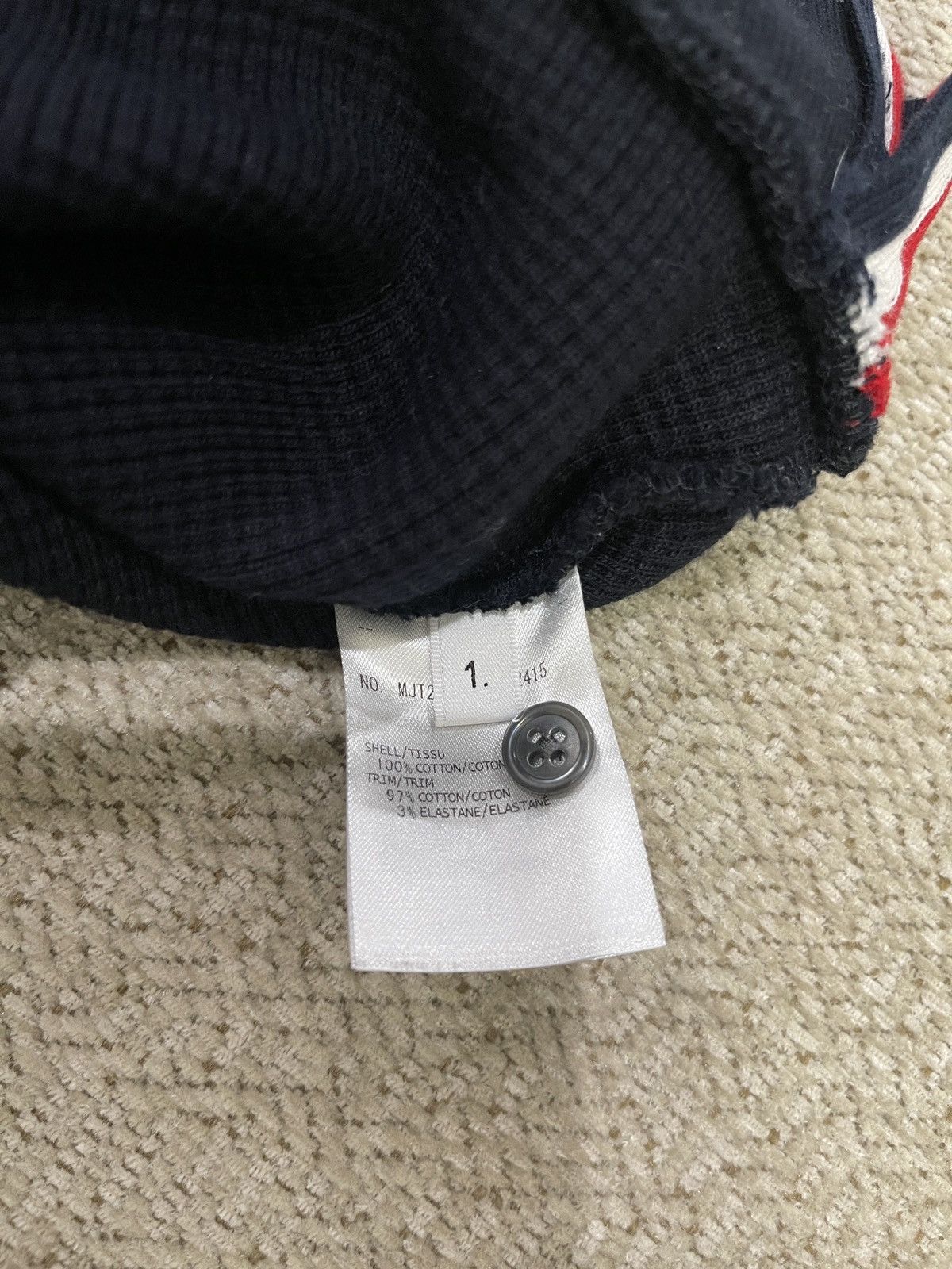 Thom Browne Thom browne short sleeve sweatshirt in waffle w/ 4 bar navy Size US S / EU 44-46 / 1 - 5 Thumbnail