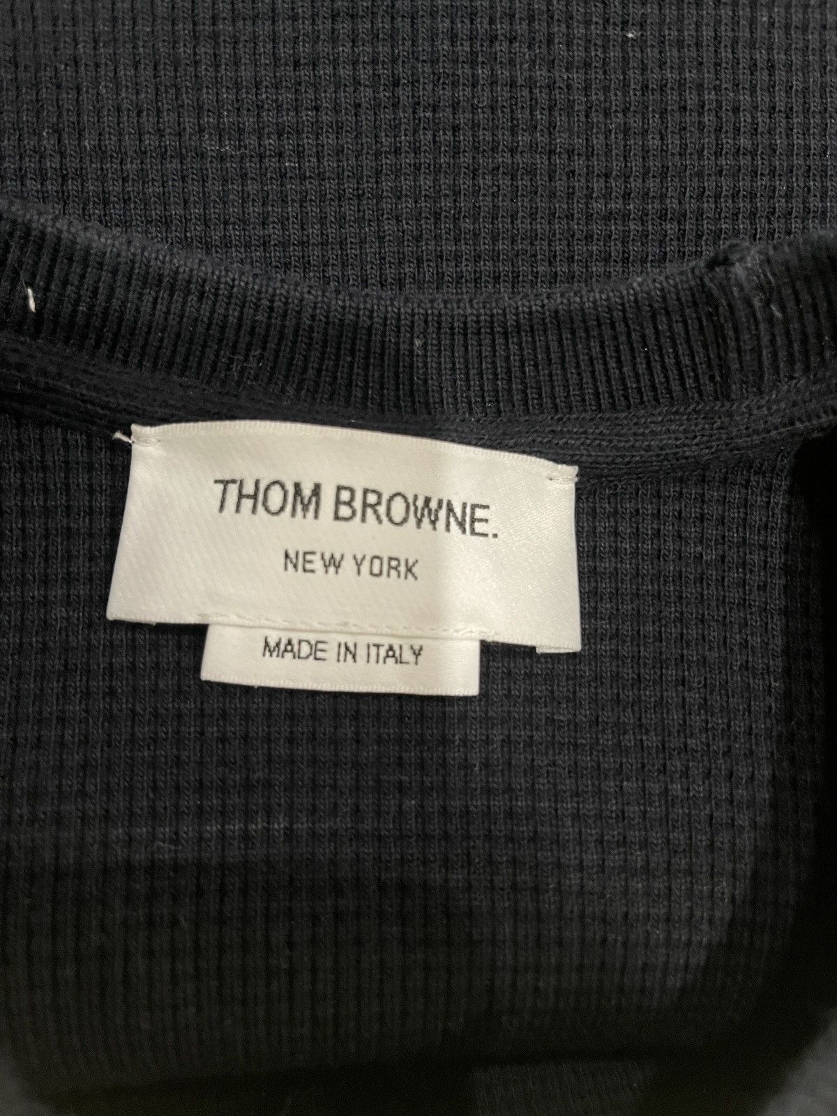 Thom Browne Thom browne short sleeve sweatshirt in waffle w/ 4 bar navy Size US S / EU 44-46 / 1 - 4 Thumbnail