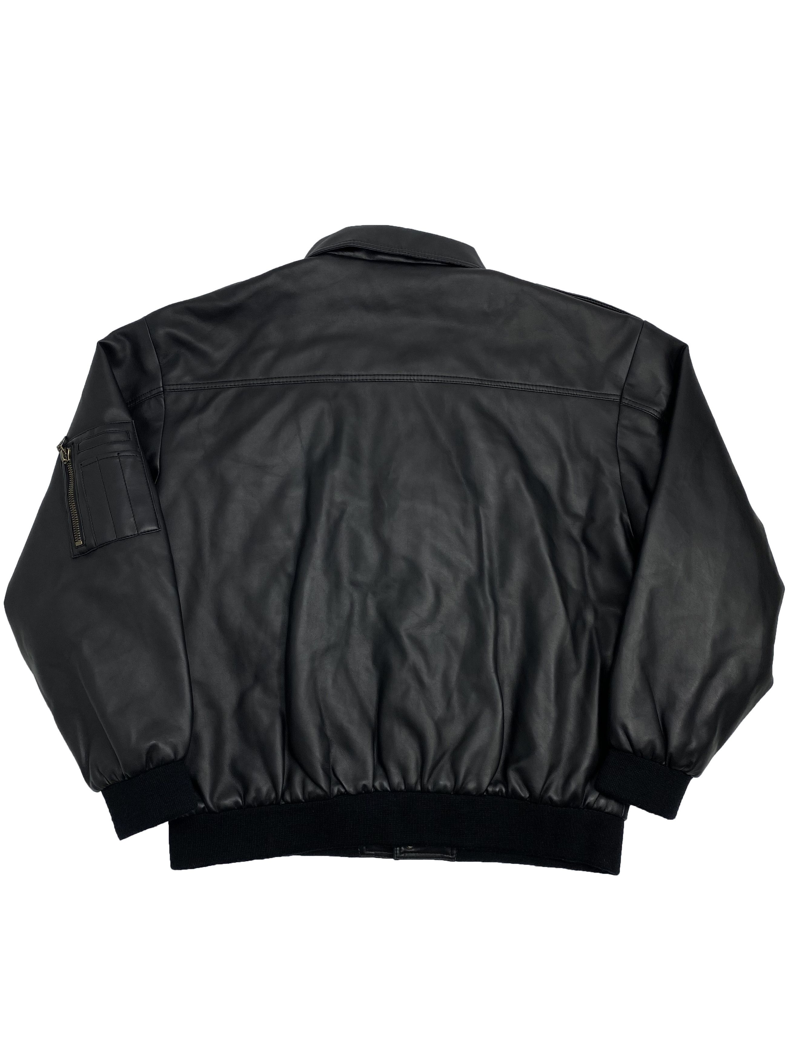 Designer × Vintage Unbranded Vintage PVC Leather Heavyweight Bomber Jacket Size US XL / EU 56 / 4 - 2 Thumbnail