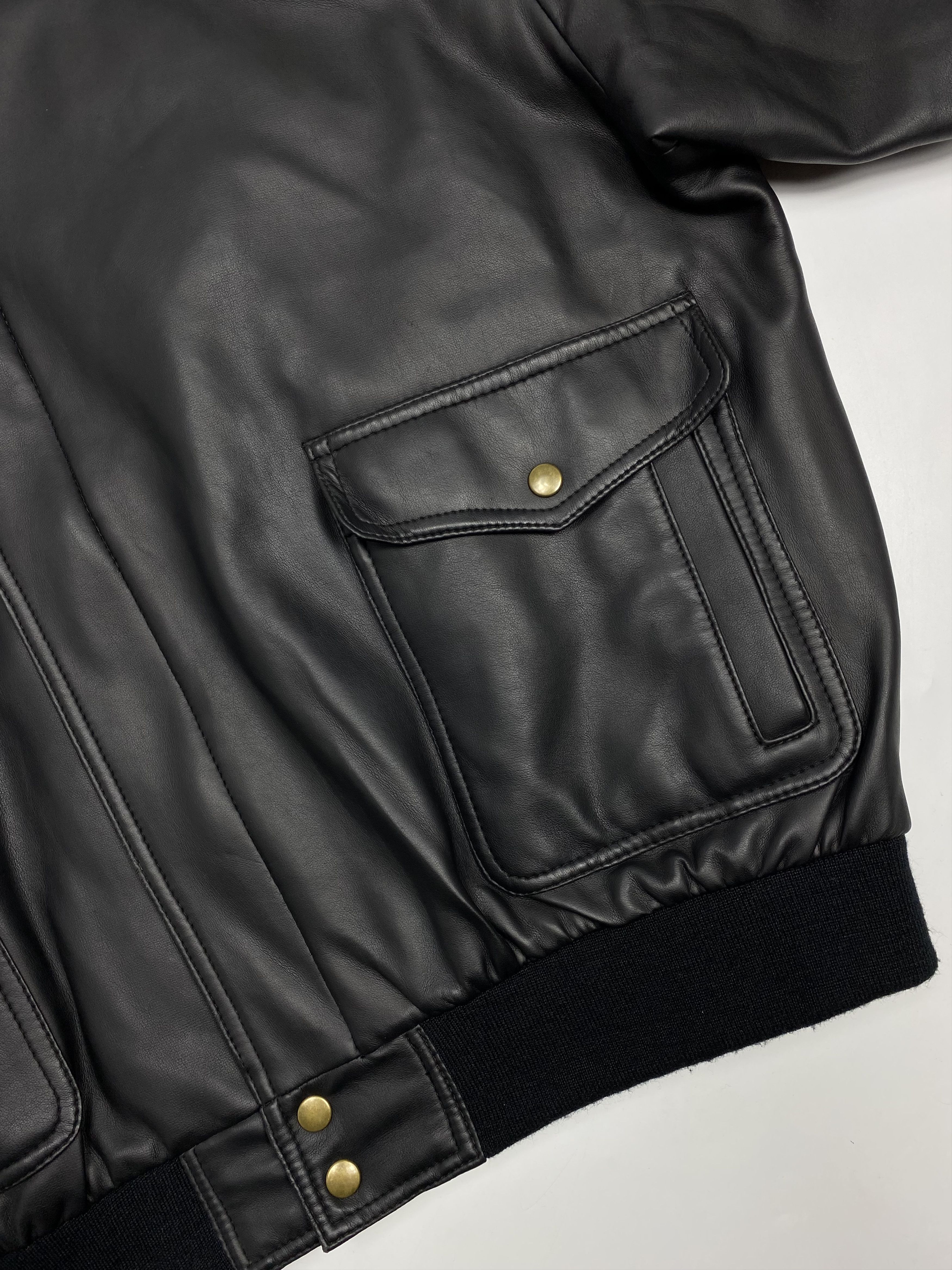 Designer × Vintage Unbranded Vintage PVC Leather Heavyweight Bomber Jacket Size US XL / EU 56 / 4 - 3 Thumbnail