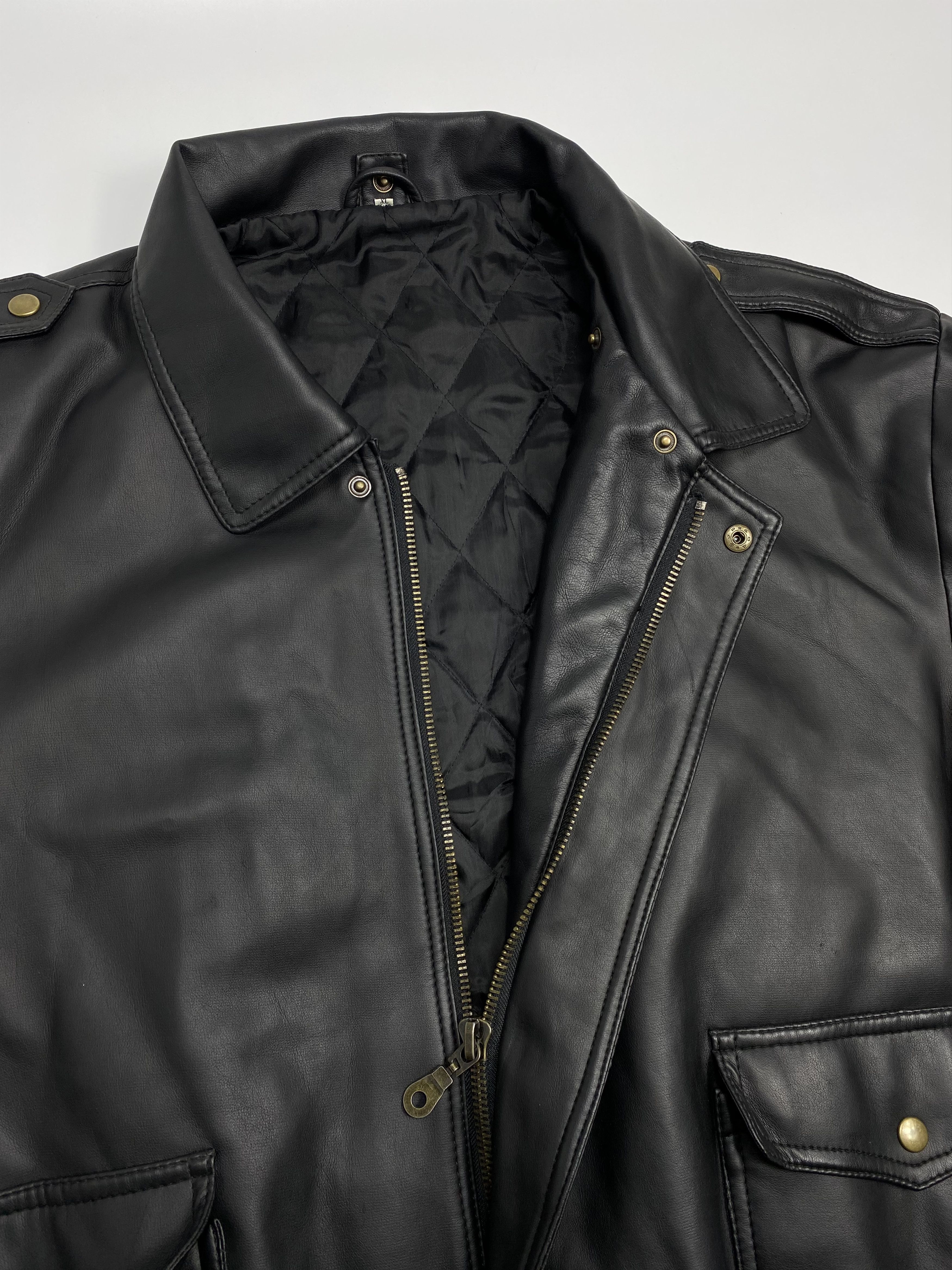 Designer × Vintage Unbranded Vintage PVC Leather Heavyweight Bomber Jacket Size US XL / EU 56 / 4 - 4 Thumbnail