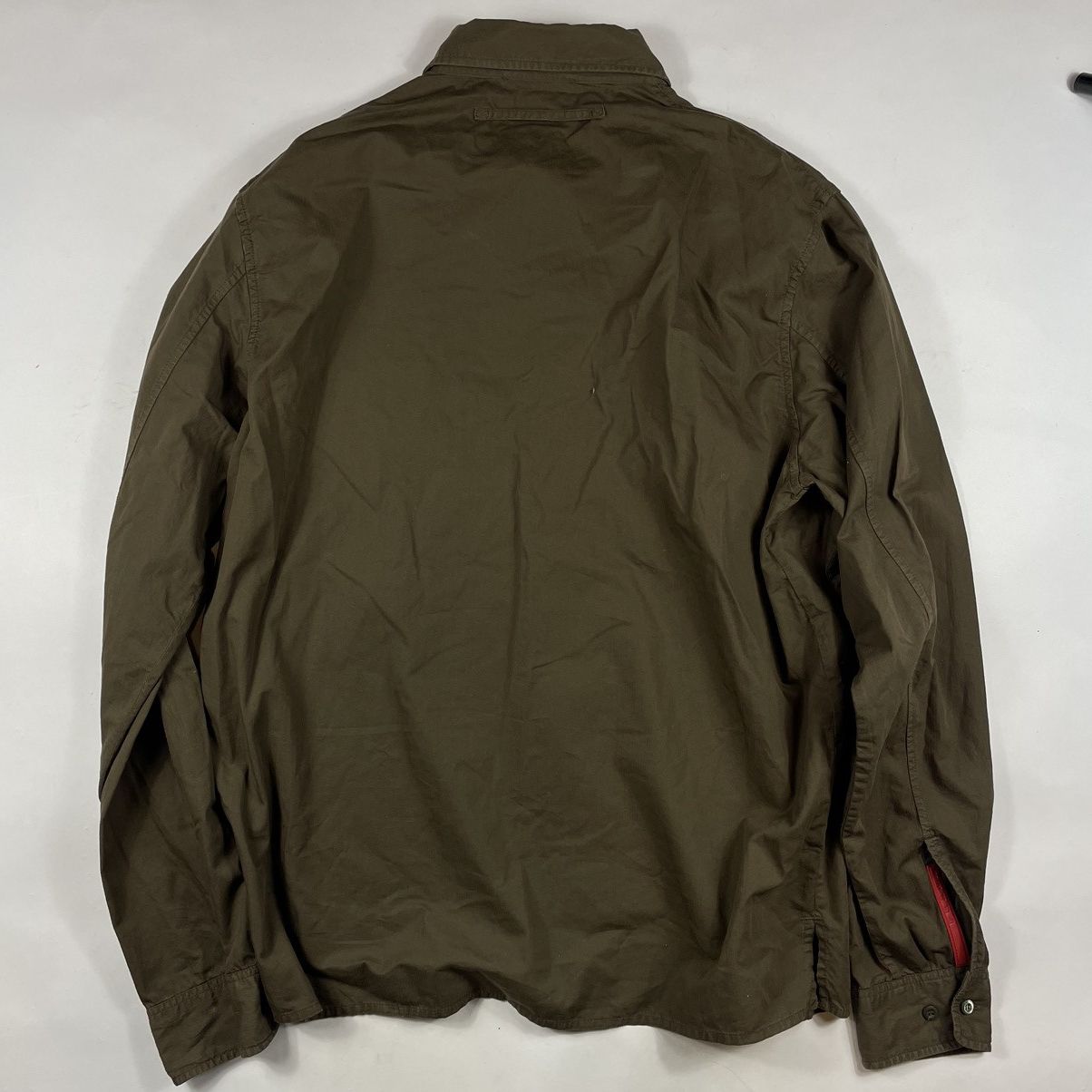 Prada × Vintage Prada Red Tab Buttons Up Brown Shirt Size US XL / EU 56 / 4 - 5 Thumbnail