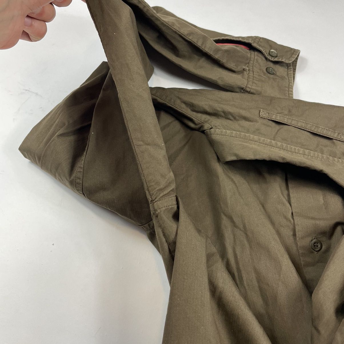 Prada × Vintage Prada Red Tab Buttons Up Brown Shirt Size US XL / EU 56 / 4 - 7 Thumbnail