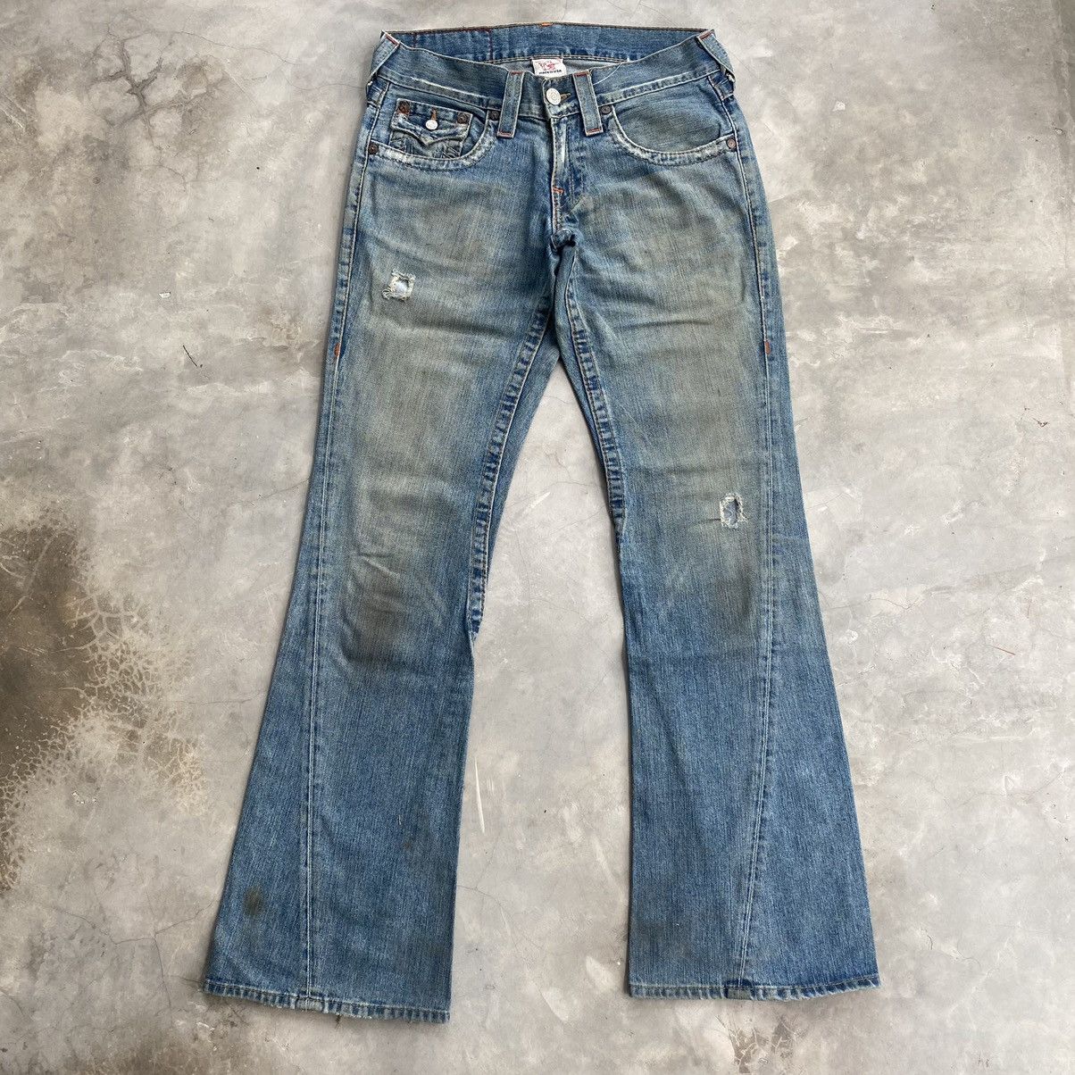 True Religion True Religion Joey Dirty flare jeans distressed denim Size US 30 / EU 46 - 1 Thumbnail