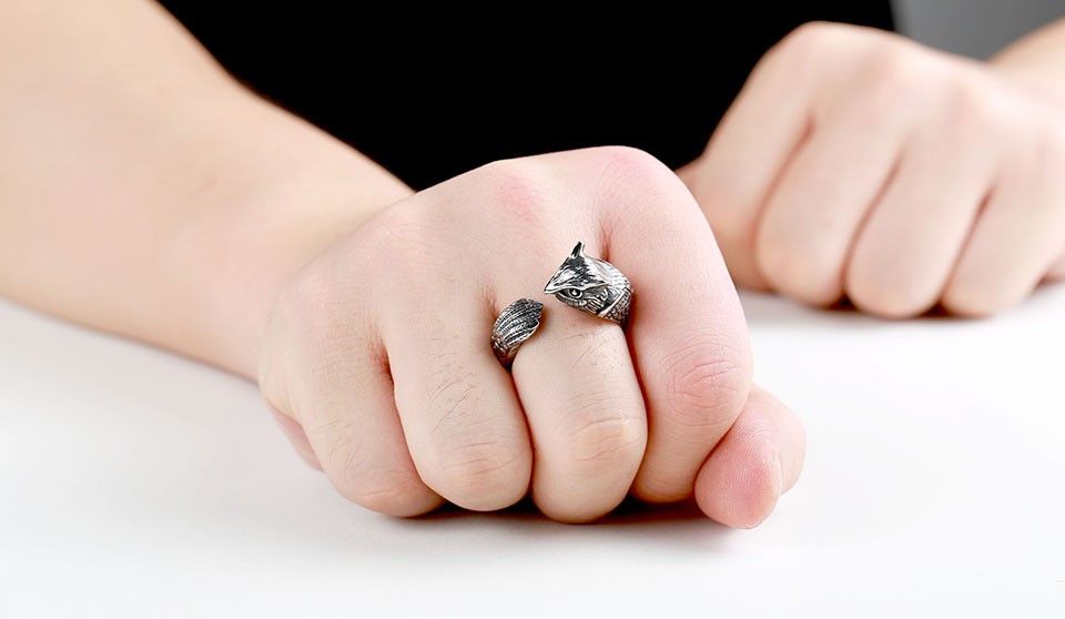 Jewelry Stainless Steel Fox Ring Size ONE SIZE - 3 Thumbnail
