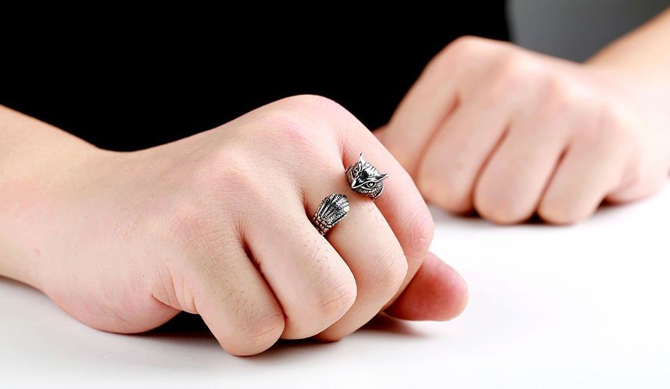 Jewelry Stainless Steel Fox Ring Size ONE SIZE - 2 Thumbnail