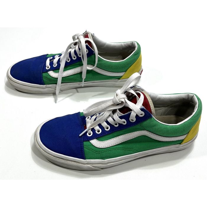 Yellow green blue on sale and red vans