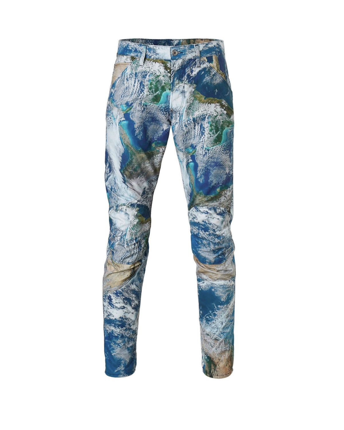 Image of G Star Raw x Pharrell G-Star Raw Elwood Pharrell 3D Earth Camouflage Print Pants in Green (Size 30)