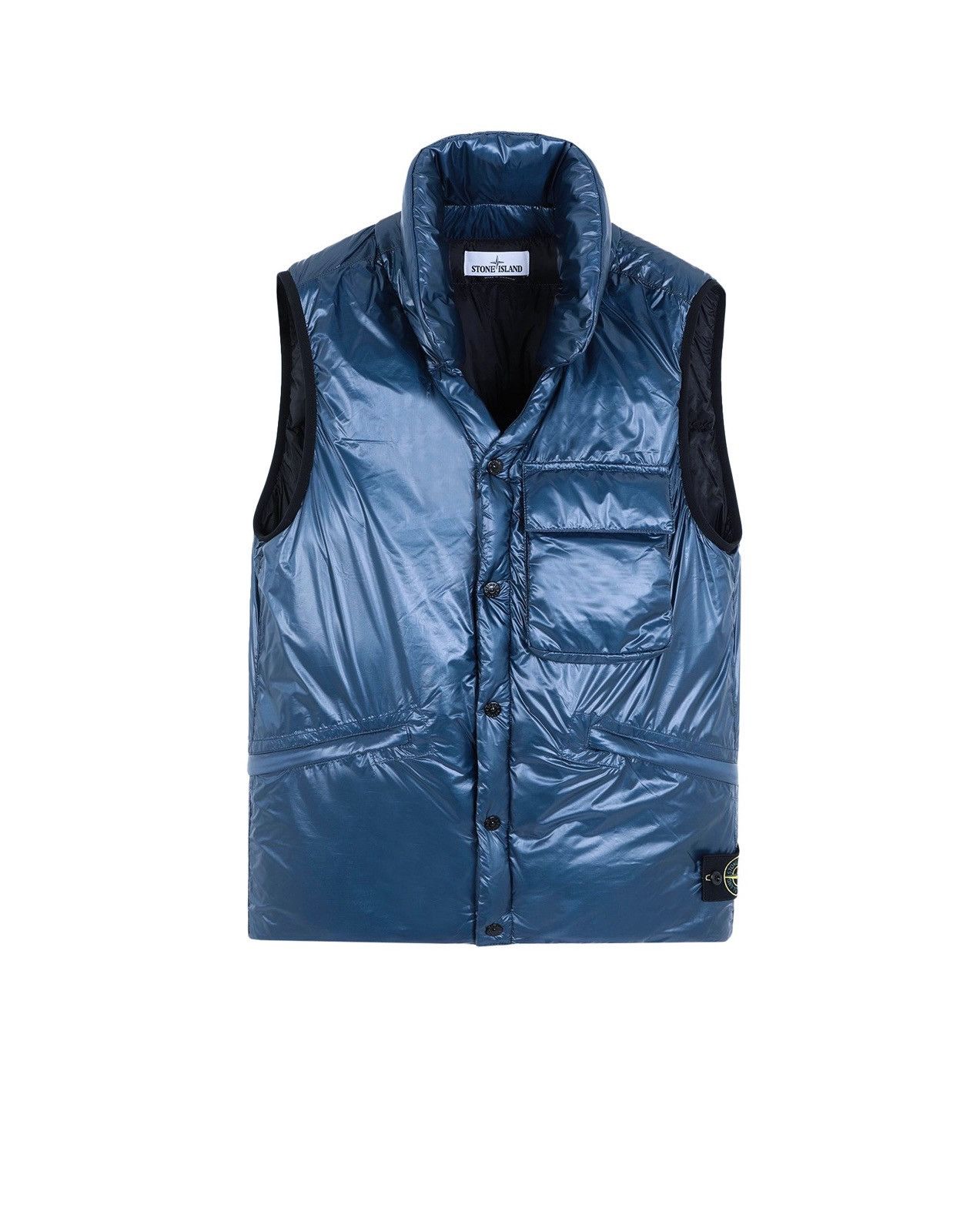 Image of Stone Island Pertex Quantum Y Primaloft Down Vest Jacket in Blue, Men's (Size XL)