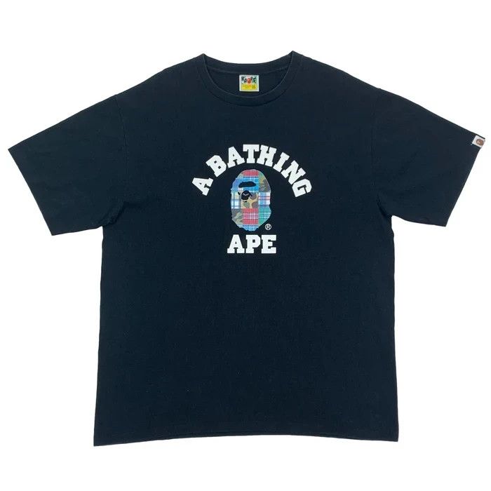 image of Bape College Logo Tee in Black, Men's (Size 2XL)