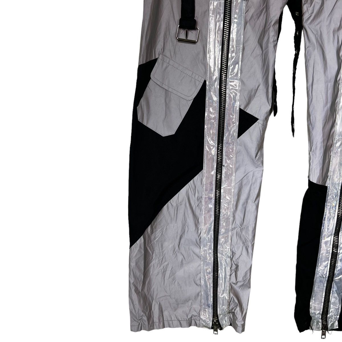 If Six Was Nine 🔥 REFLEXTIVE PARACHUTE BONDAGE CARGO NYLON PANTS Size US 32 / EU 48 - 6 Thumbnail