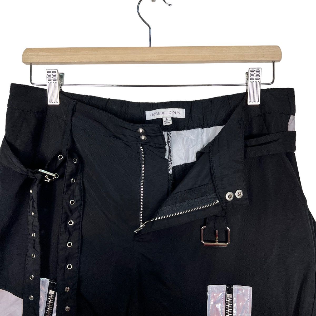 If Six Was Nine 🔥 REFLEXTIVE PARACHUTE BONDAGE CARGO NYLON PANTS Size US 32 / EU 48 - 13 Thumbnail