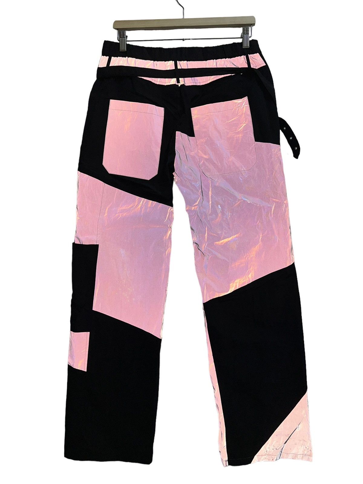 If Six Was Nine 🔥 REFLEXTIVE PARACHUTE BONDAGE CARGO NYLON PANTS Size US 32 / EU 48 - 2 Thumbnail
