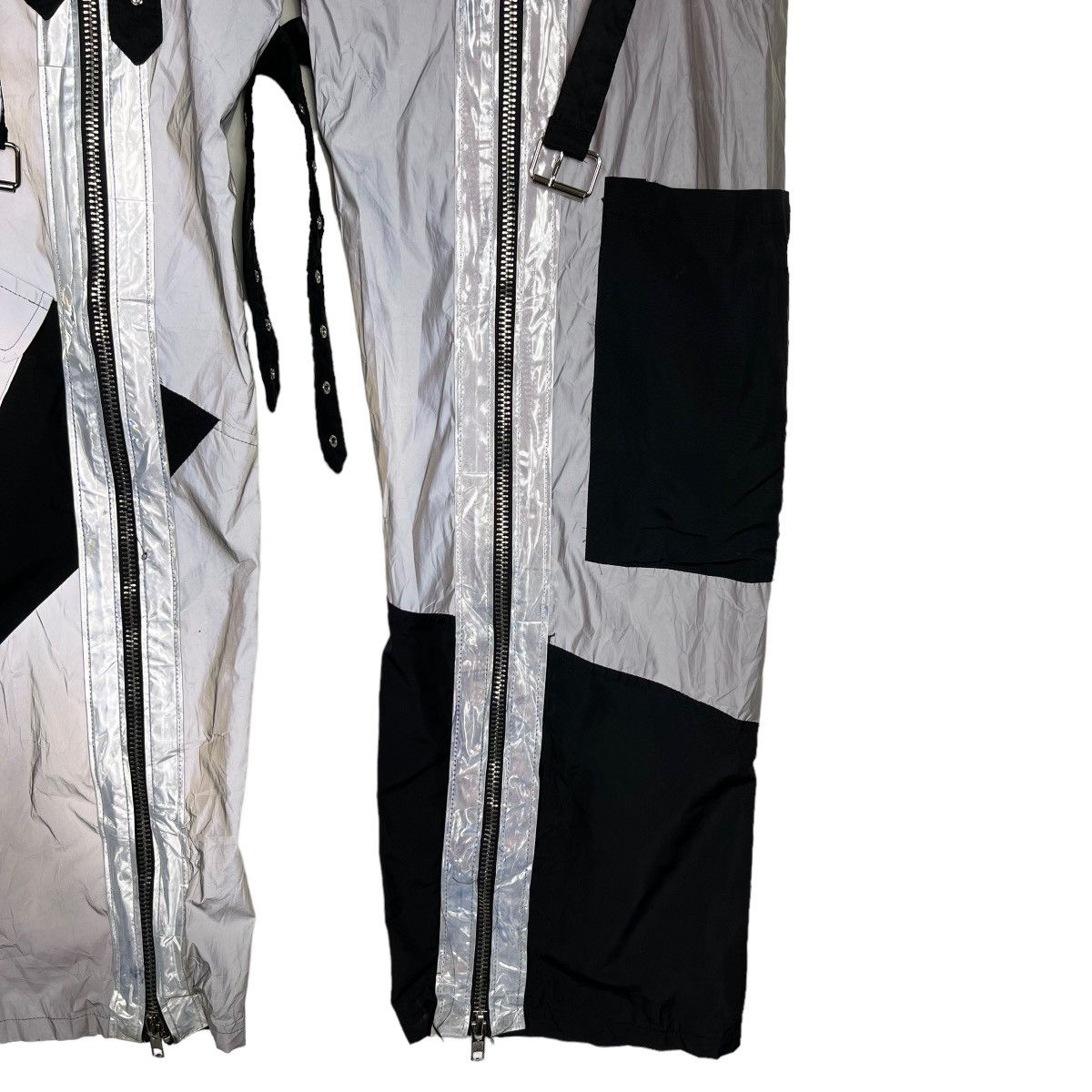 If Six Was Nine 🔥 REFLEXTIVE PARACHUTE BONDAGE CARGO NYLON PANTS Size US 32 / EU 48 - 7 Thumbnail
