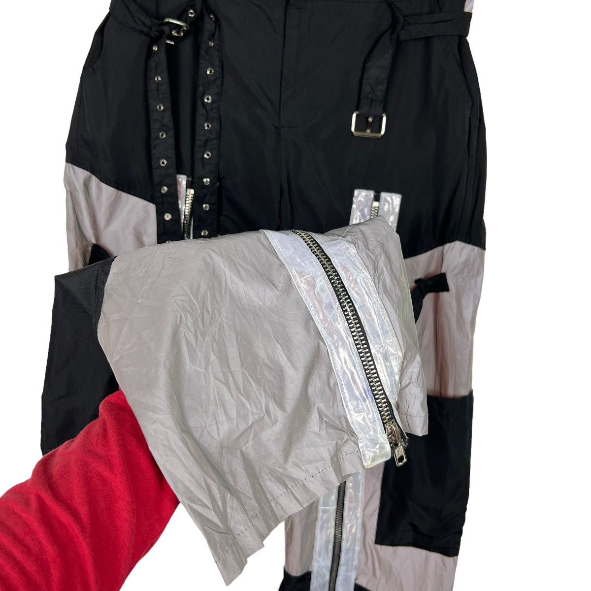 If Six Was Nine 🔥 REFLEXTIVE PARACHUTE BONDAGE CARGO NYLON PANTS Size US 32 / EU 48 - 9 Thumbnail