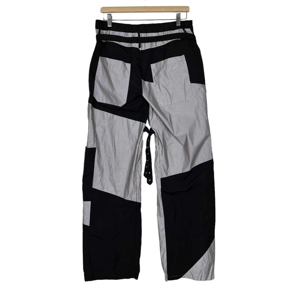 If Six Was Nine 🔥 REFLEXTIVE PARACHUTE BONDAGE CARGO NYLON PANTS Size US 32 / EU 48 - 4 Thumbnail