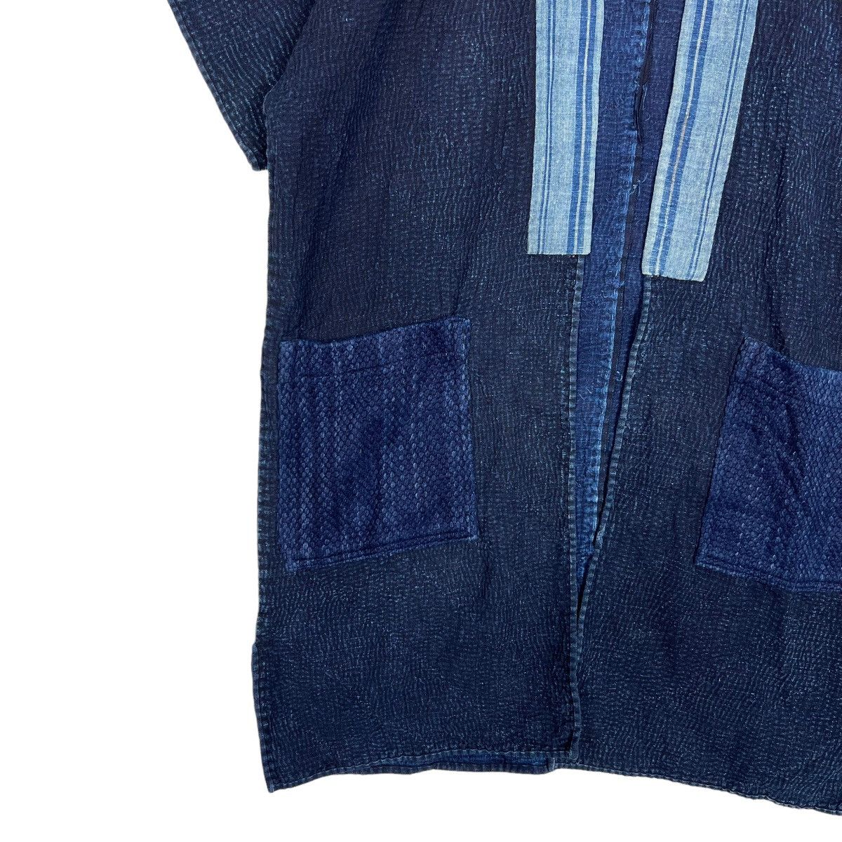 Indigo 🔥 VINTAGE INDIGO KIMONO CARDIGAN HANTEN JACKET Size US L / EU 52-54 / 3 - 4 Thumbnail