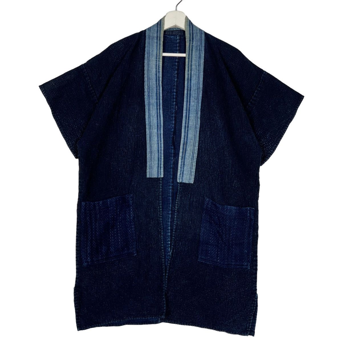 Indigo 🔥 VINTAGE INDIGO KIMONO CARDIGAN HANTEN JACKET Size US L / EU 52-54 / 3 - 2 Thumbnail