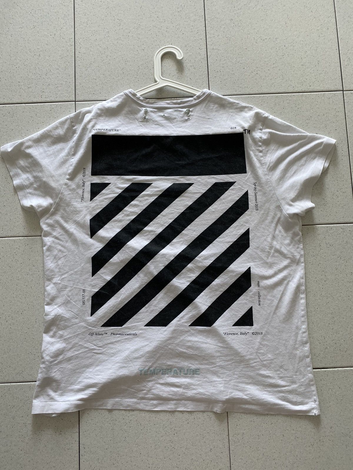 Off-White Off-White Diag temperature T-Shirt Rare | Grailed