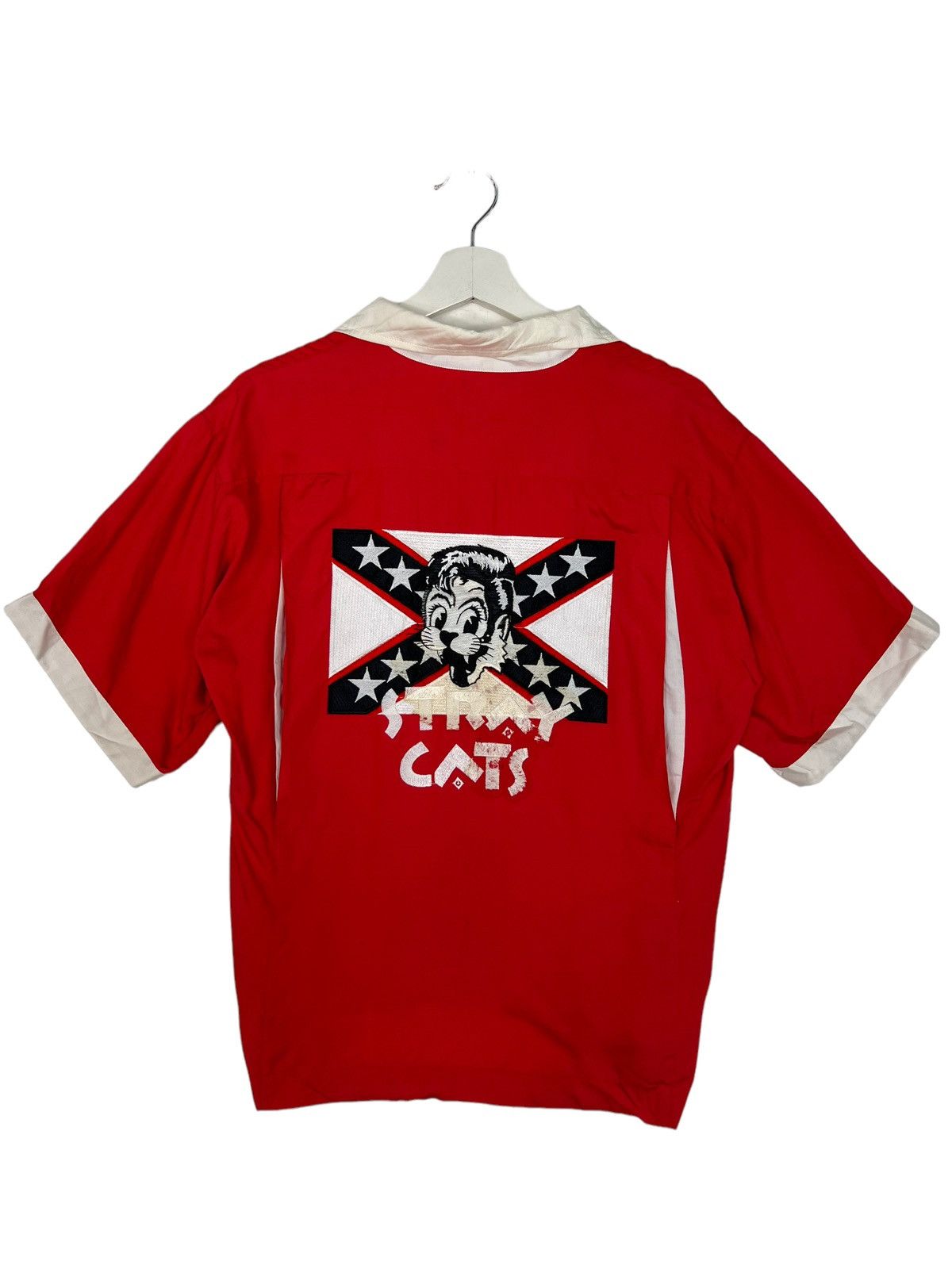 Japanese Brand 🔥 80s VINTAGE STRAY CATS BOWLING SHIRT Size US M / EU 48-50 / 2 - 1 Thumbnail